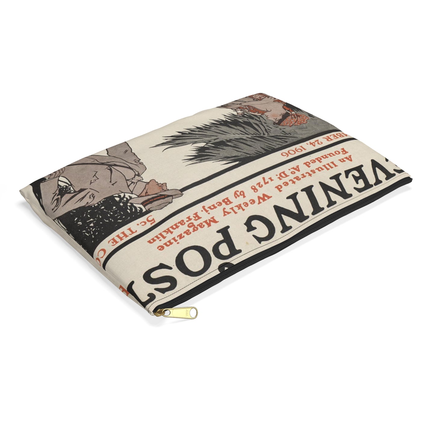 The Saturday evening post, November 24, 1906 Large Organizer Pouch with Black Zipper