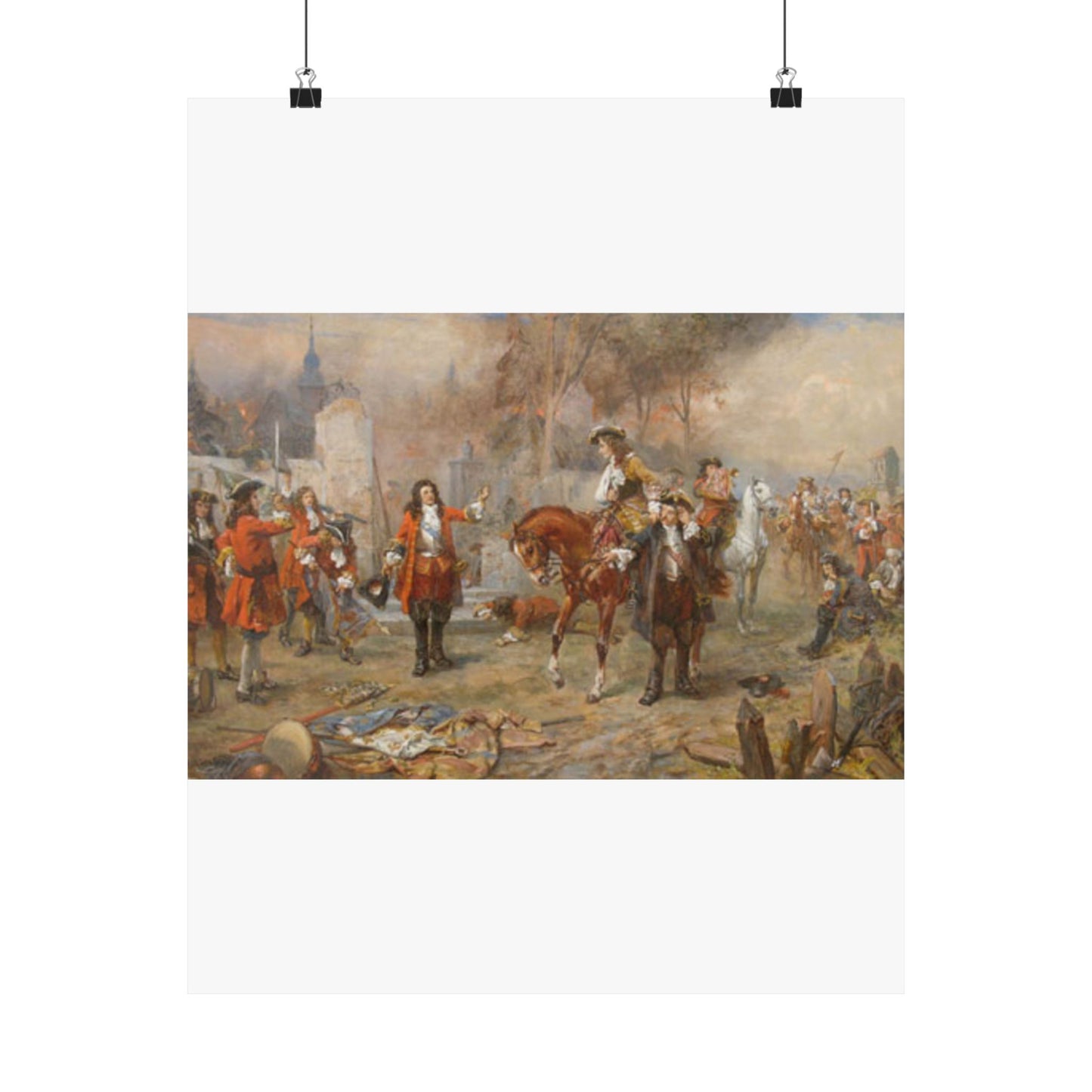 The Duke of Marlborough greeting Prince Eugene of Savoy after their victory at Blenheim High Quality Matte Wall Art Poster for Home, Office, Classroom