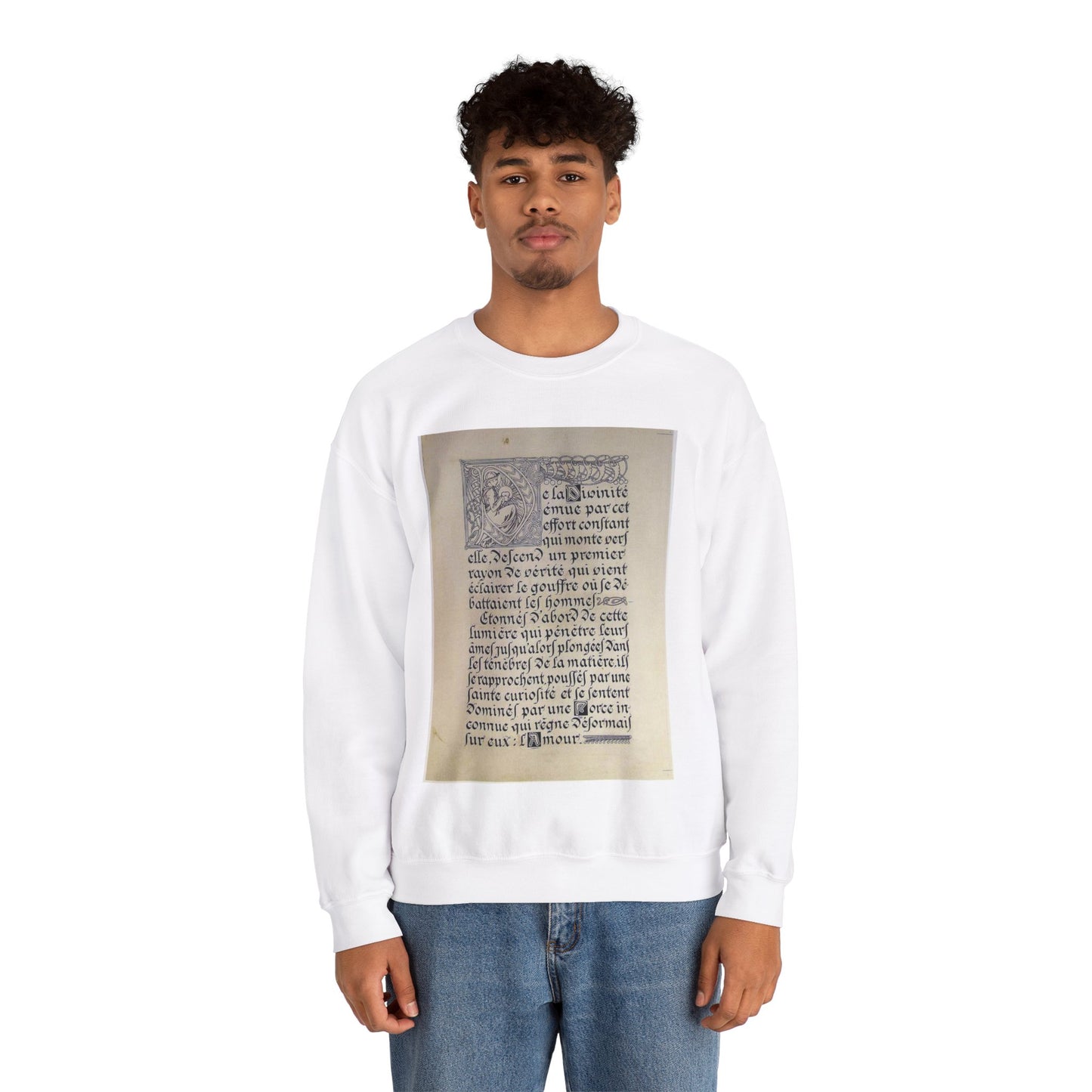 Lepater10 - Alfons Mucha - Public domain dedication image White Heavy Blend Adult Crew Neck SweatShirt