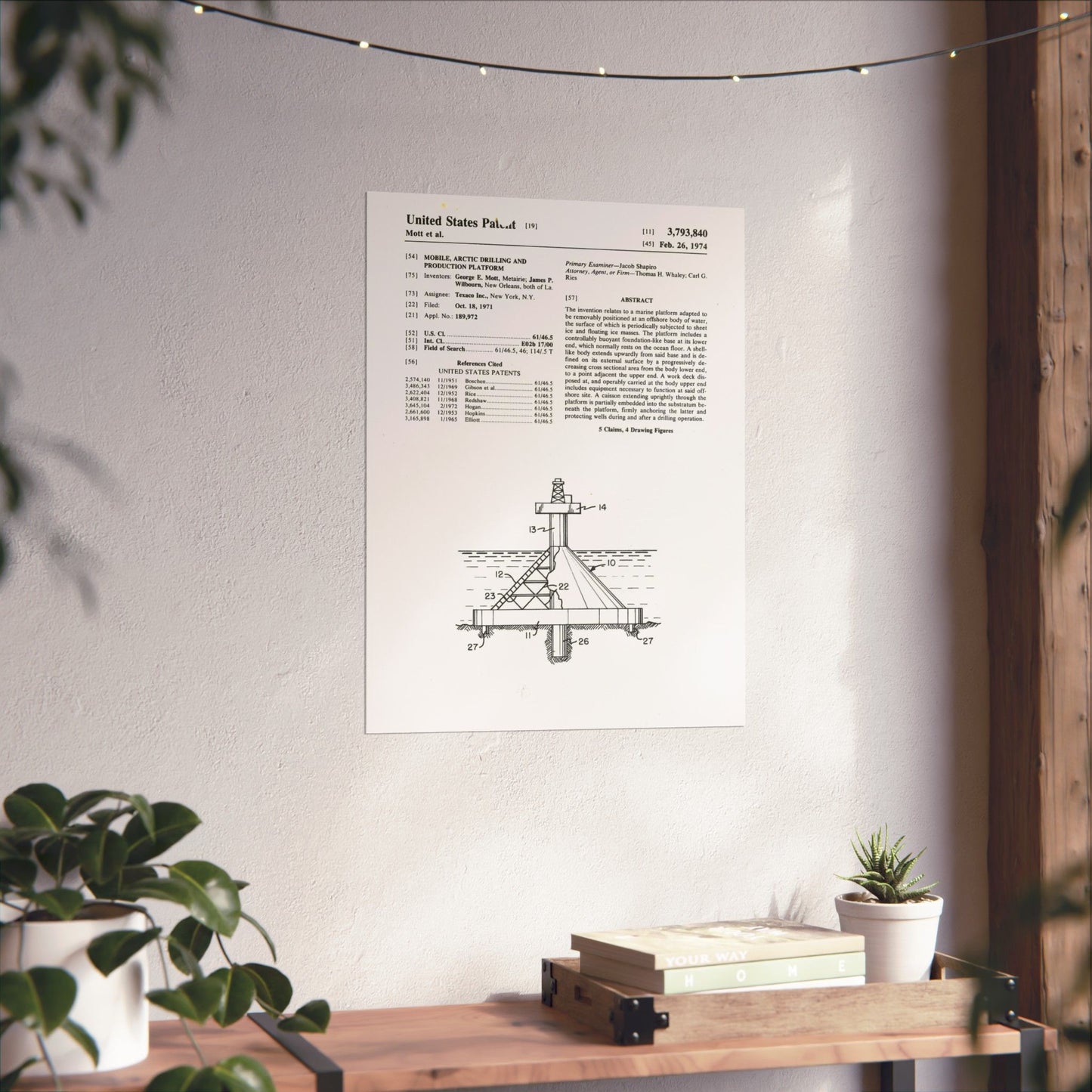 Patent Case File No. 3,793,840, Mobile Arctic Drilling and Production Platform, Inventor(s)- George E. Mott and James P. Wilbourn. - DPLA - 8f260bf2cd8926afbf4da017454f39b3 (page 6) High Quality Matte Wall Art Poster for Home, Office, Classroom