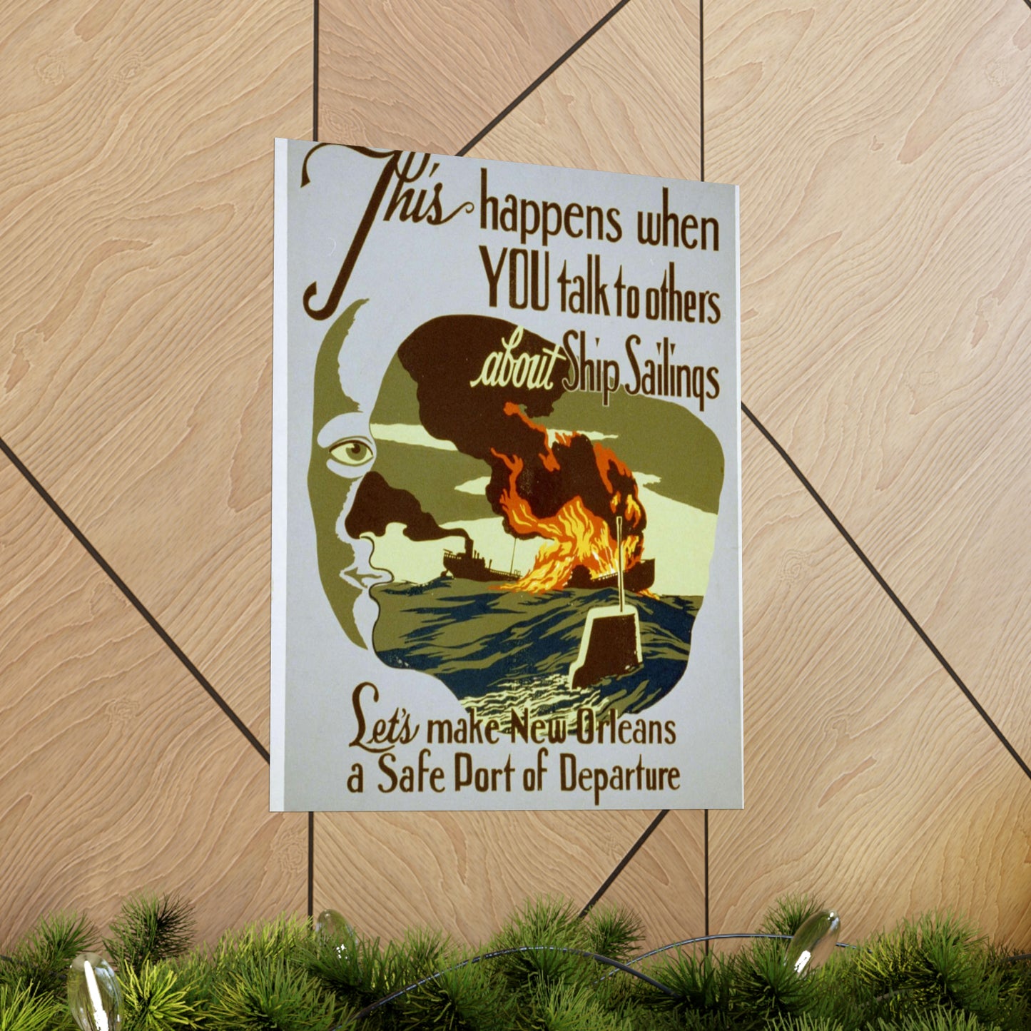 This happens when you talk to others about ship sailings Let's make New Orleans a safe port of departure / / John McCrady. High Quality Matte Wall Art Poster for Home, Office, Classroom