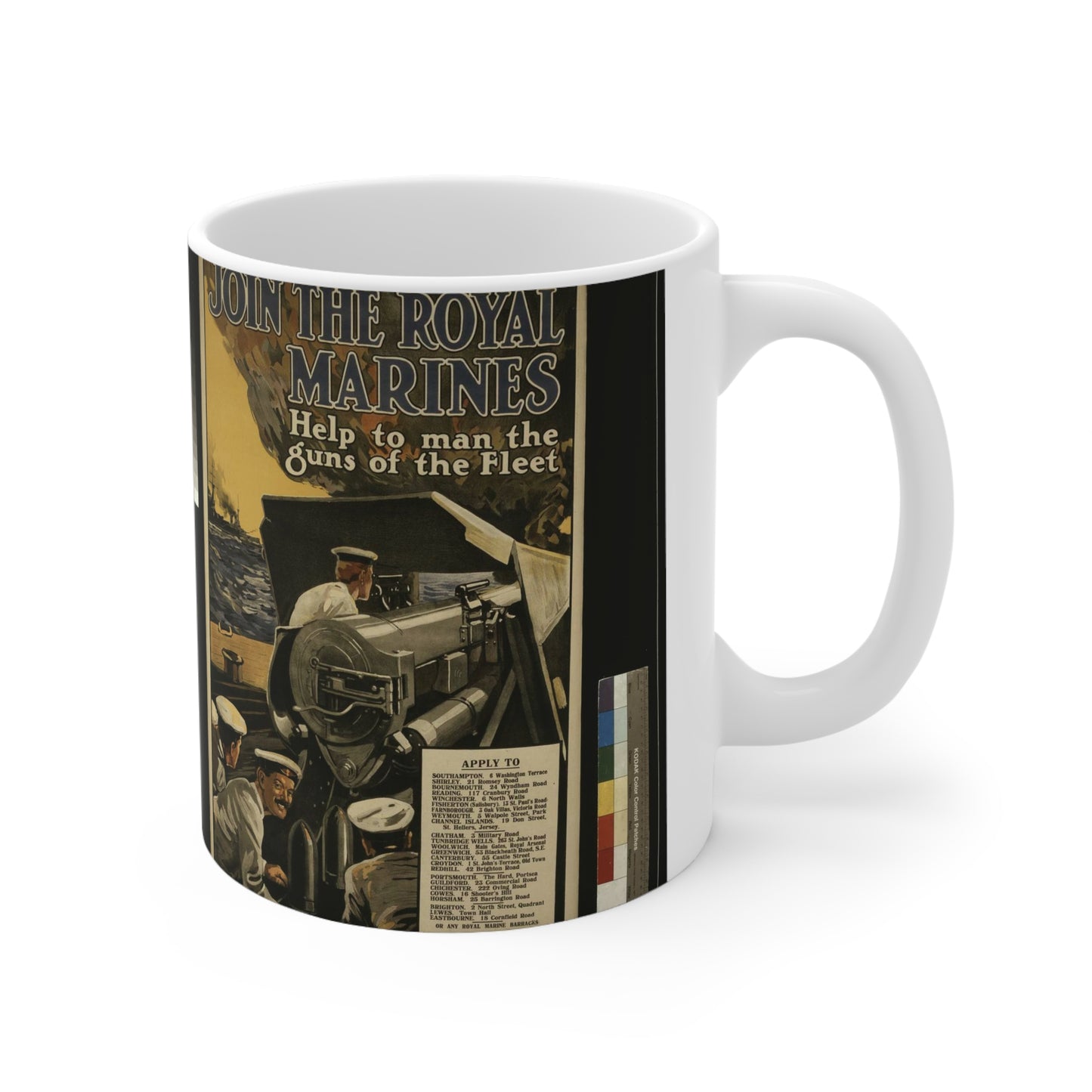 Join the Royal Marines. Help to man the guns of the fleet / W.H. Smith & Son, Printers, 55 Fetter Lane, London, E.C. Beautiful Novelty Ceramic Coffee Mug 11oz