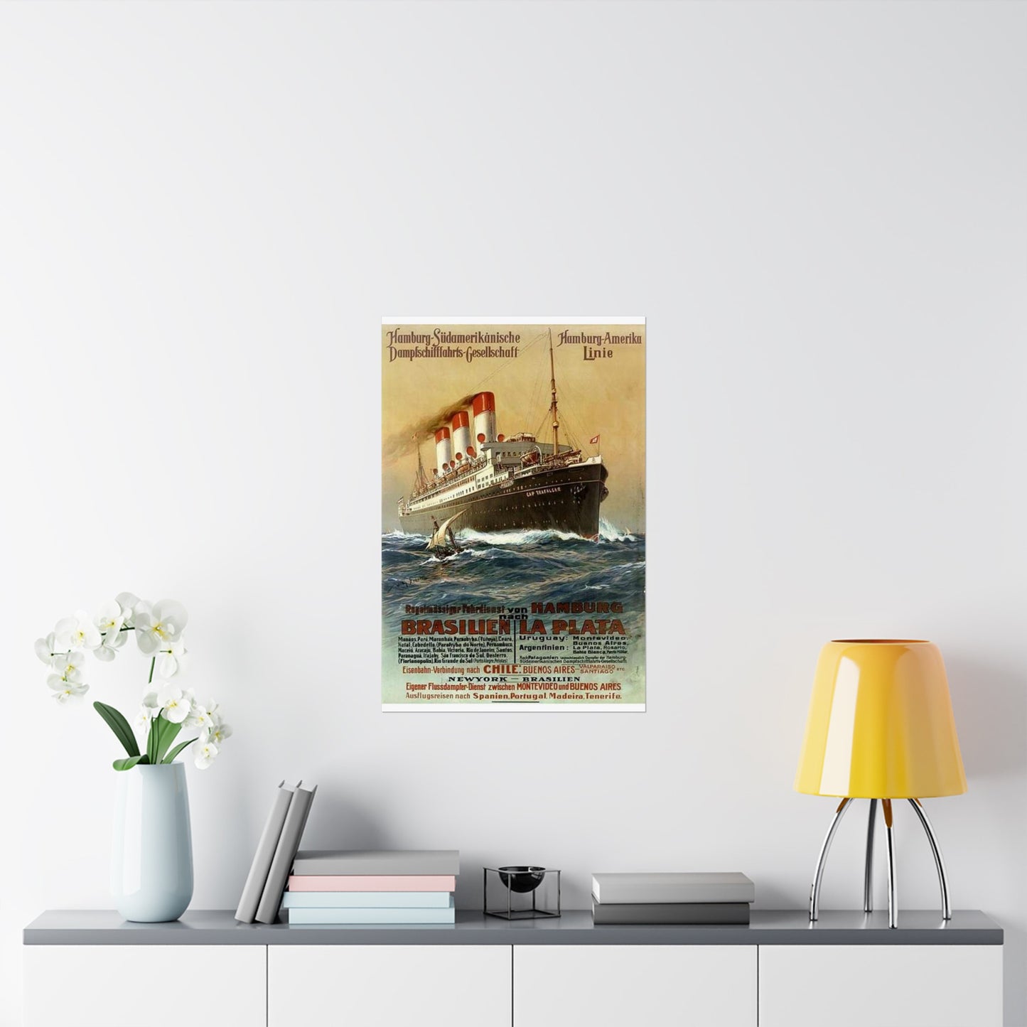 Dampfer Cap Trafalgar 1899 - Public domain image of a steam boat High Quality Matte Wall Art Poster for Home, Office, Classroom