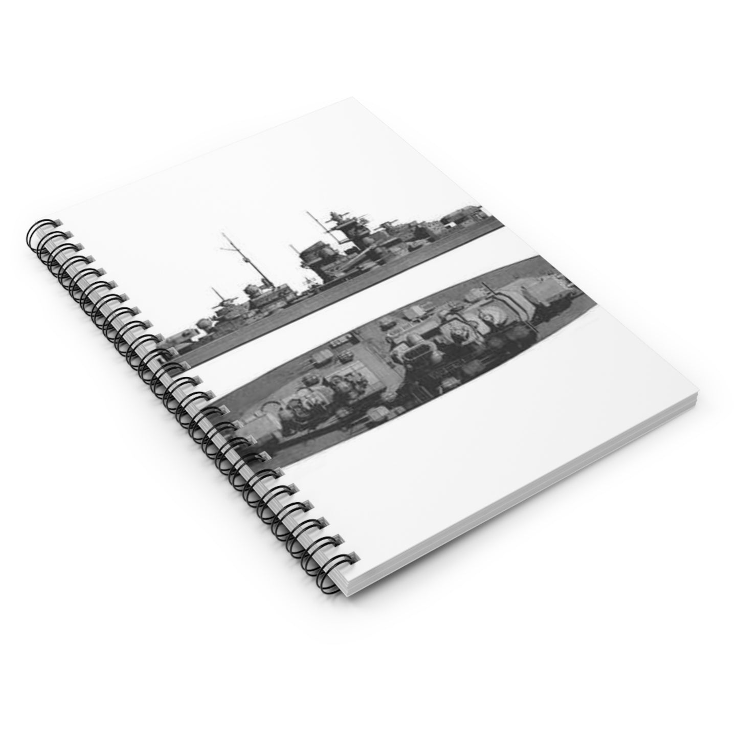 Battleship Tirpitz drawing Spiral Bound Ruled Notebook with Printed Cover