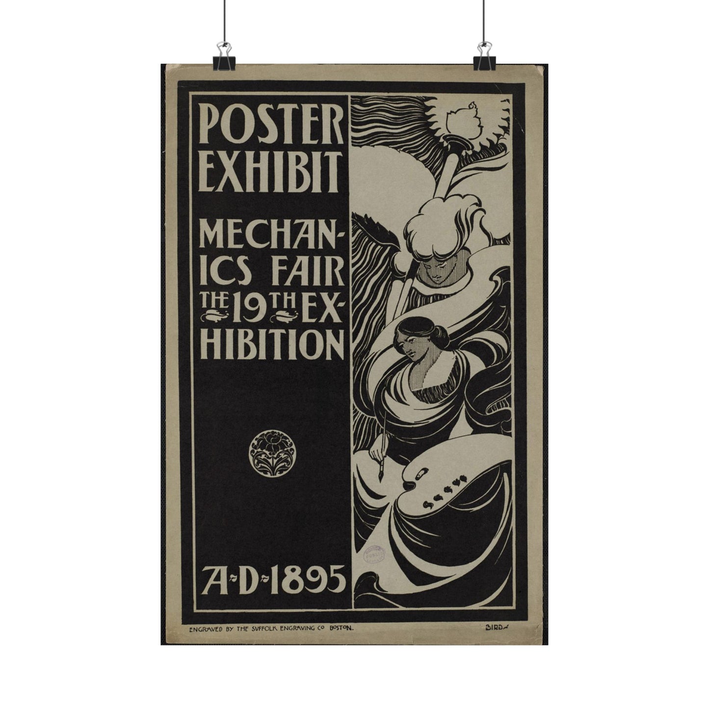 Poster exhibit, Mechanics Fair, the 19th exhibition, A.D. 1895 High Quality Matte Wall Art Poster for Home, Office, Classroom