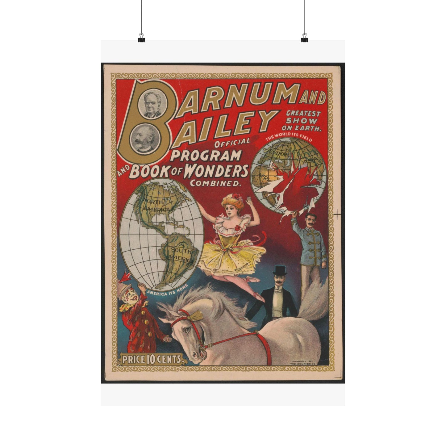 Barnum and Bailey official program and book of wonders combined High Quality Matte Wall Art Poster for Home, Office, Classroom