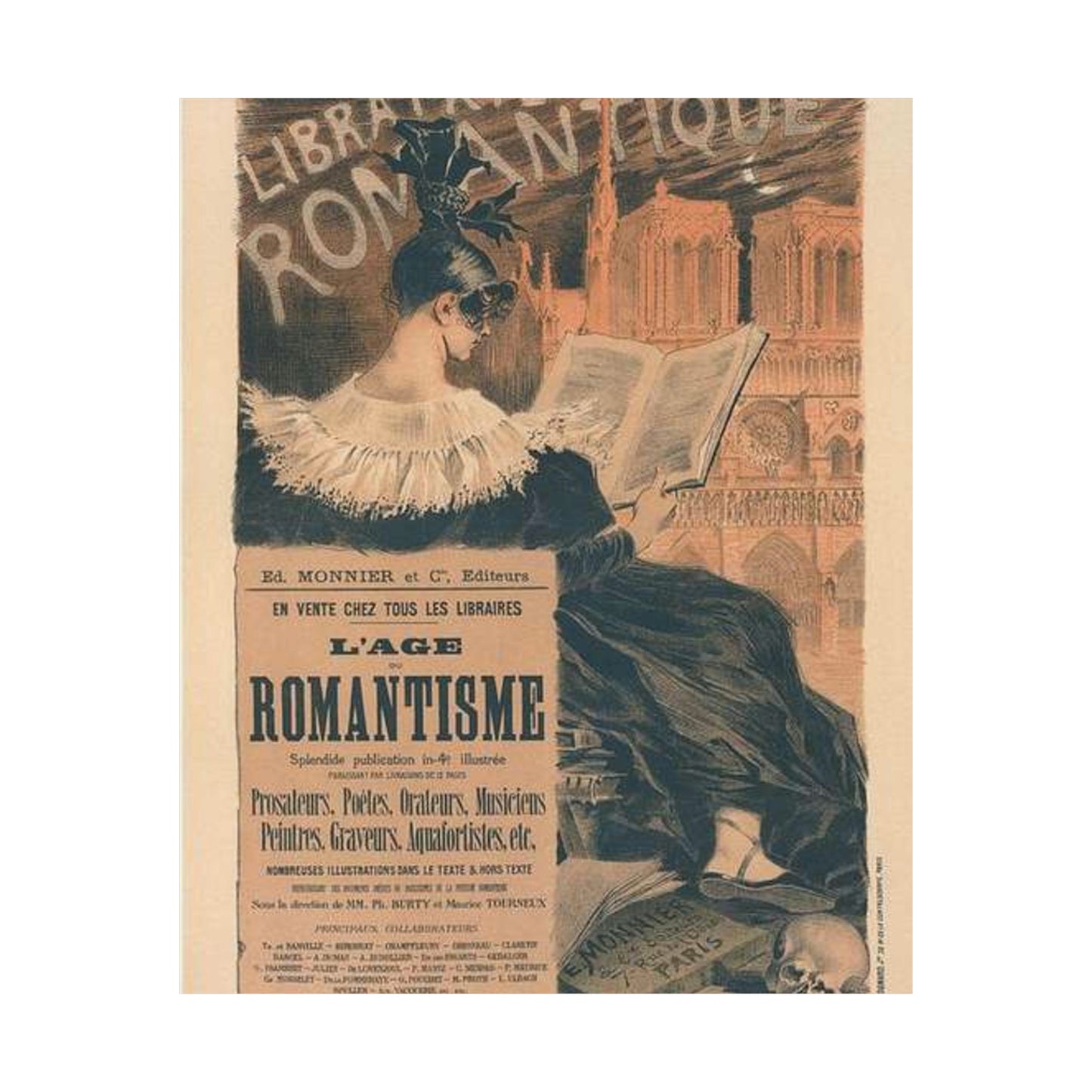 Affiche pour la "Librairie Romantique". High Quality Matte Wall Art Poster for Home, Office, Classroom