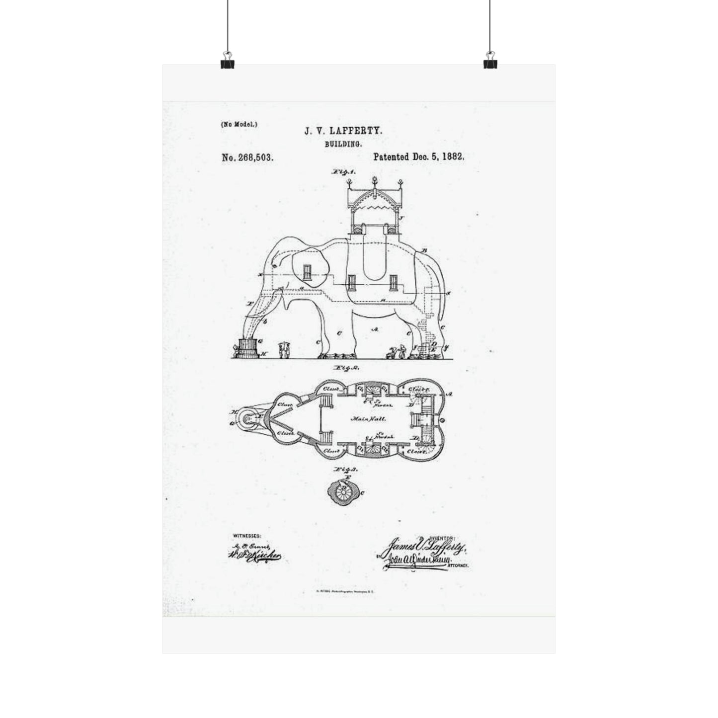 Patent Drawing of Engine - Lucy-USpatent268503 1882 Public domain  image High Quality Matte Wall Art Poster for Home, Office, Classroom