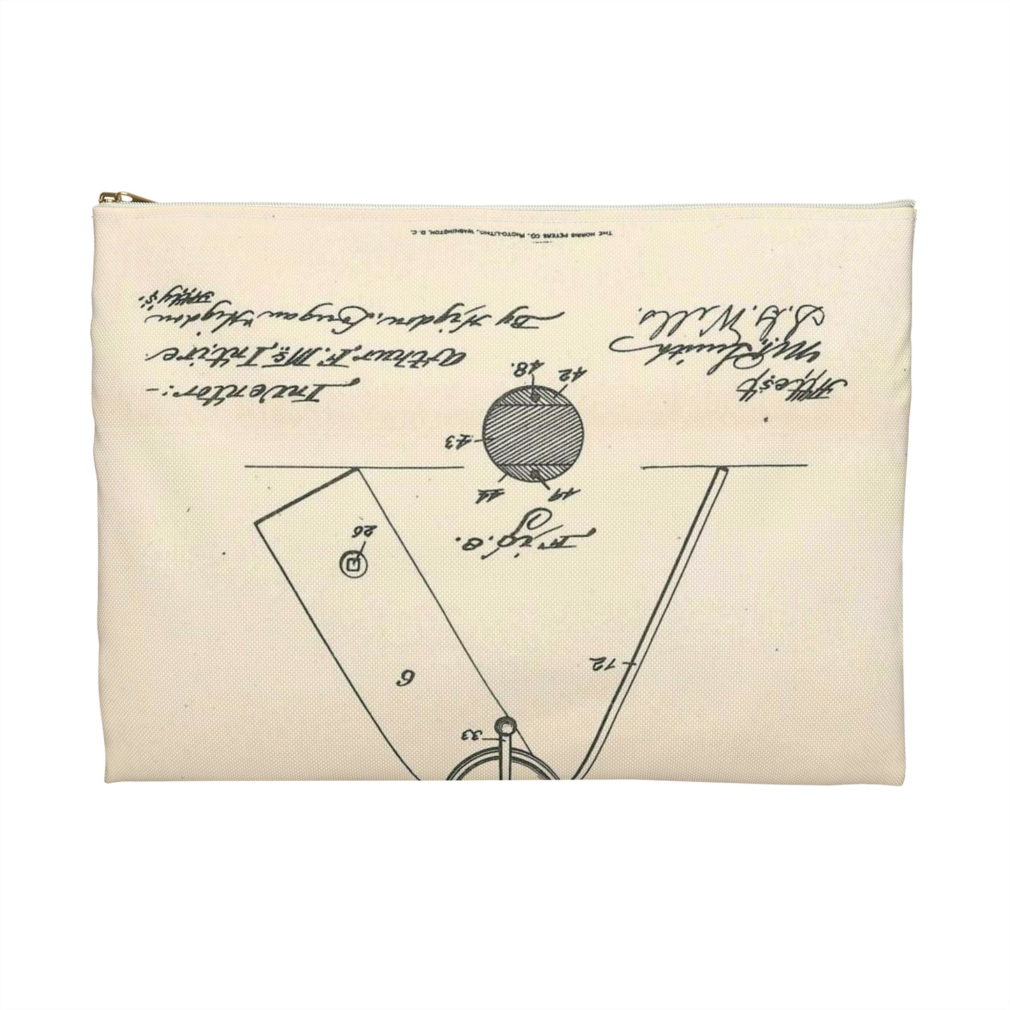 Patent Case File No. 577,369, Stenographer's Cabinet, Inventor- Arthur F. McIntire - DPLA - 2e93a65db0801a68cfced8a4f92d4df6 (page 40) Large Organizer Pouch with Black Zipper