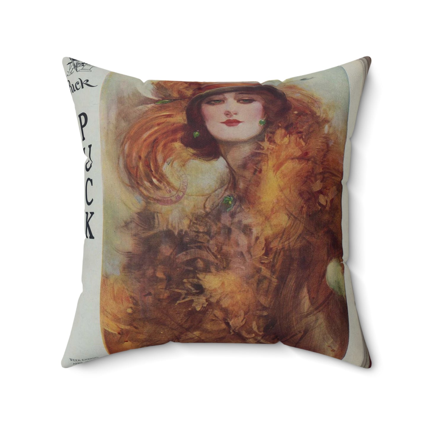 The lure of the green eyes / painted by W.H. Barribal. Decorative Accent Square Pillow