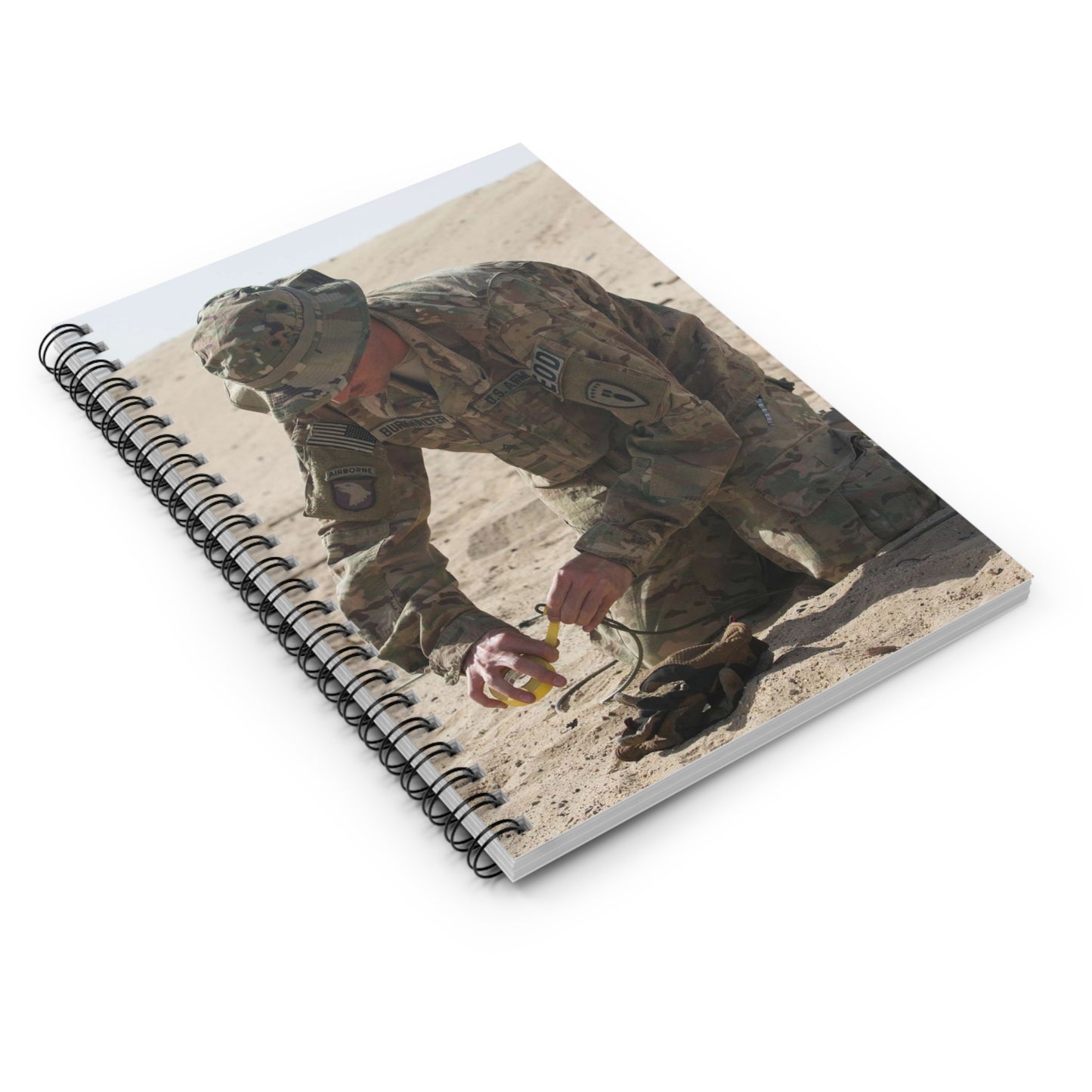 Sergeant Dustin Burkhalter, an explosive ordnance disposal Spiral Bound Ruled Notebook with Printed Cover