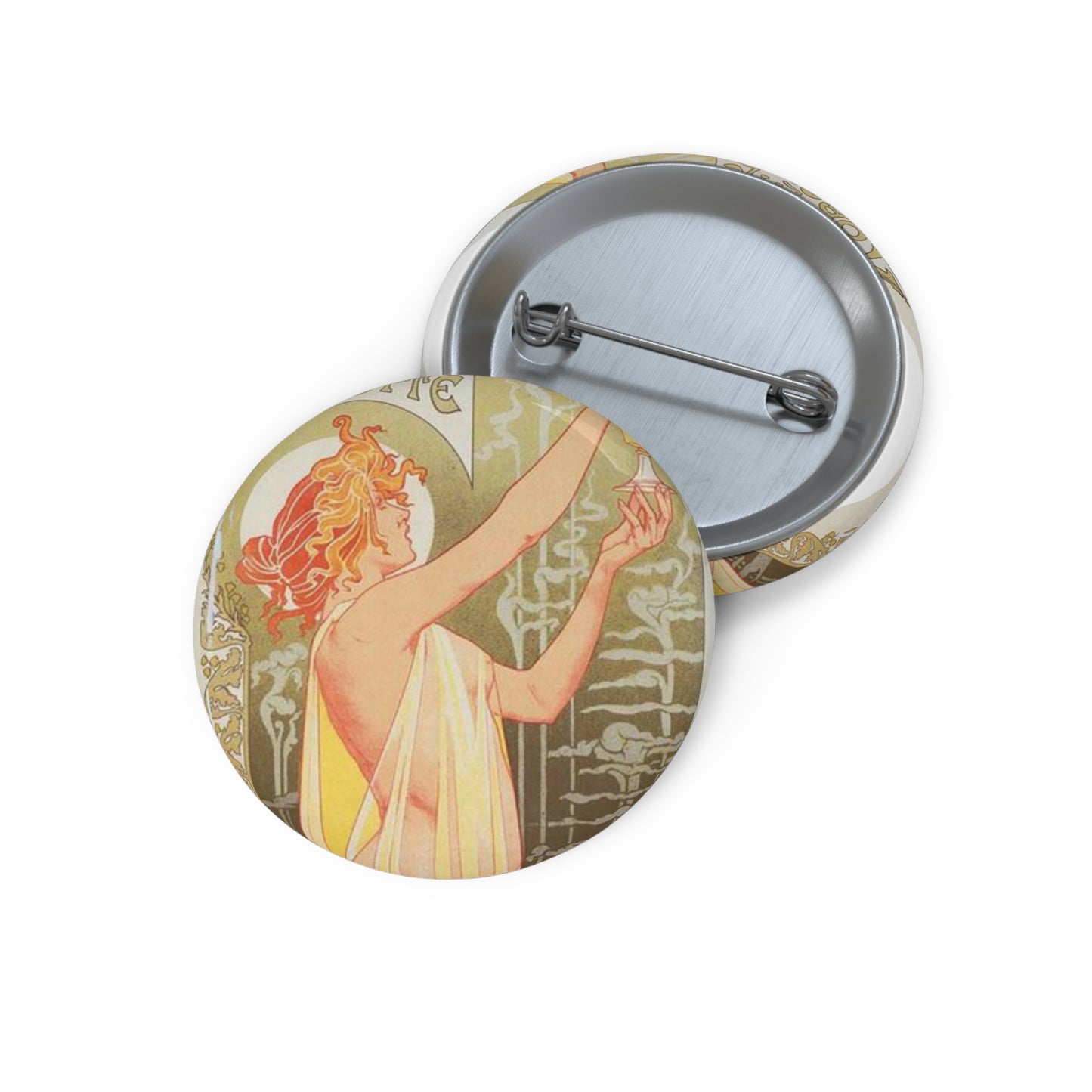 Affiche belge pour l' "Absinthe Robette". Pin Buttons with Crisp Design