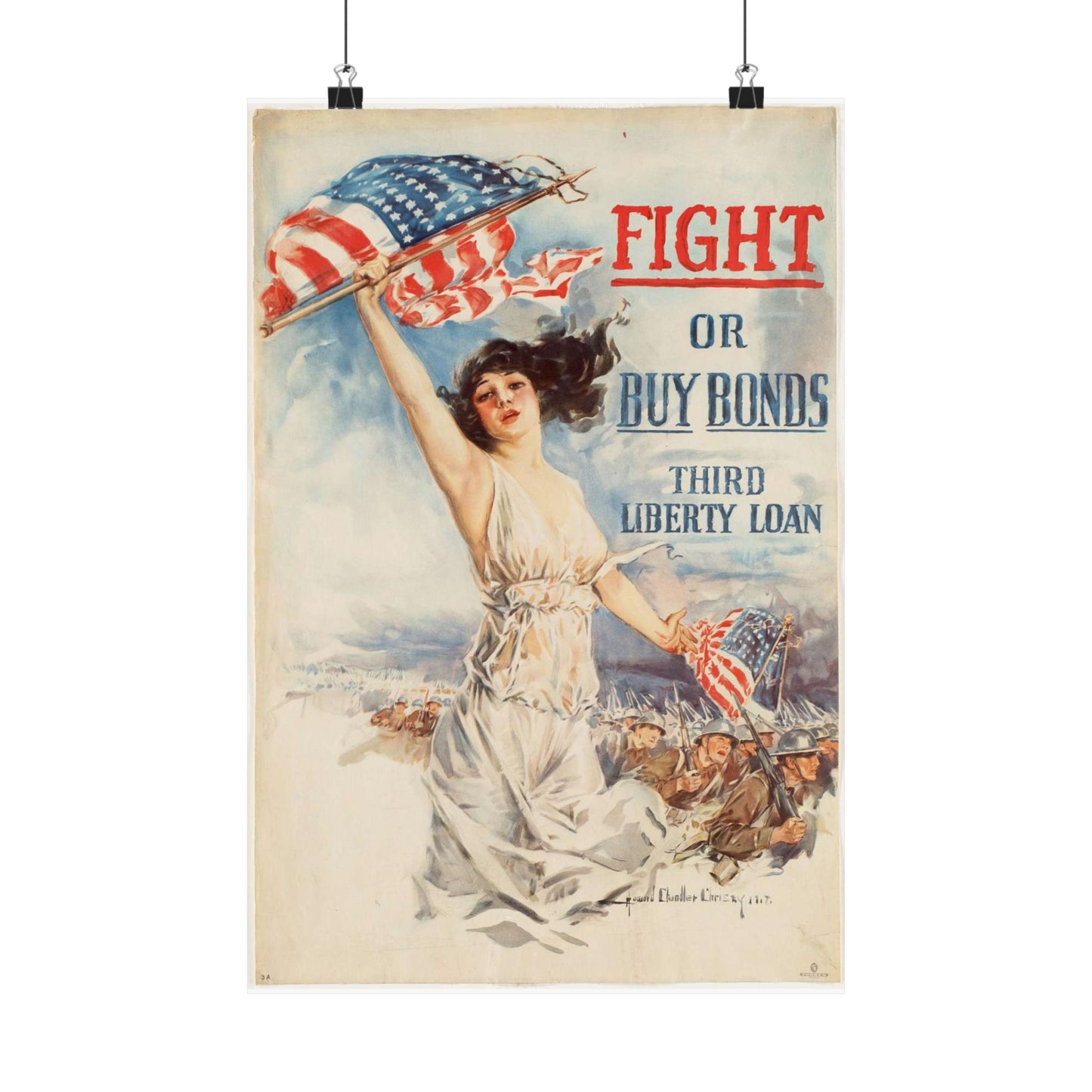 Fight or buy bonds. Third Liberty Loan High Quality Matte Wall Art Poster for Home, Office, Classroom