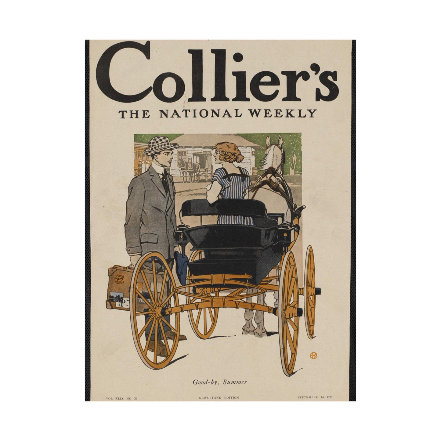 Collier's, the national weekly. Good-by, summer. High Quality Matte Wall Art Poster for Home, Office, Classroom