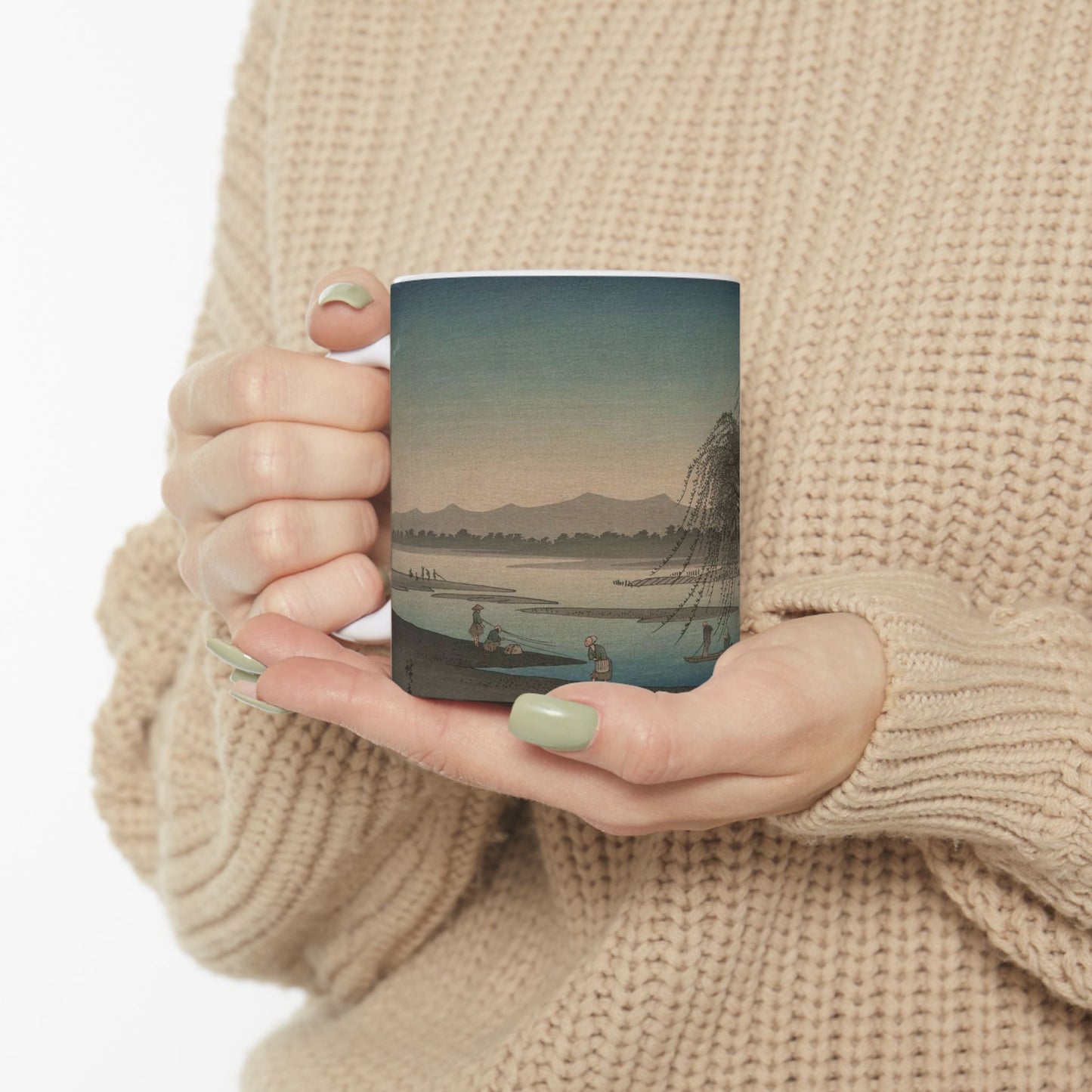 [Fūkeiga], Ando Hiroshige - Public domain portrait drawing  Beautiful Novelty Ceramic Coffee Mug 11oz