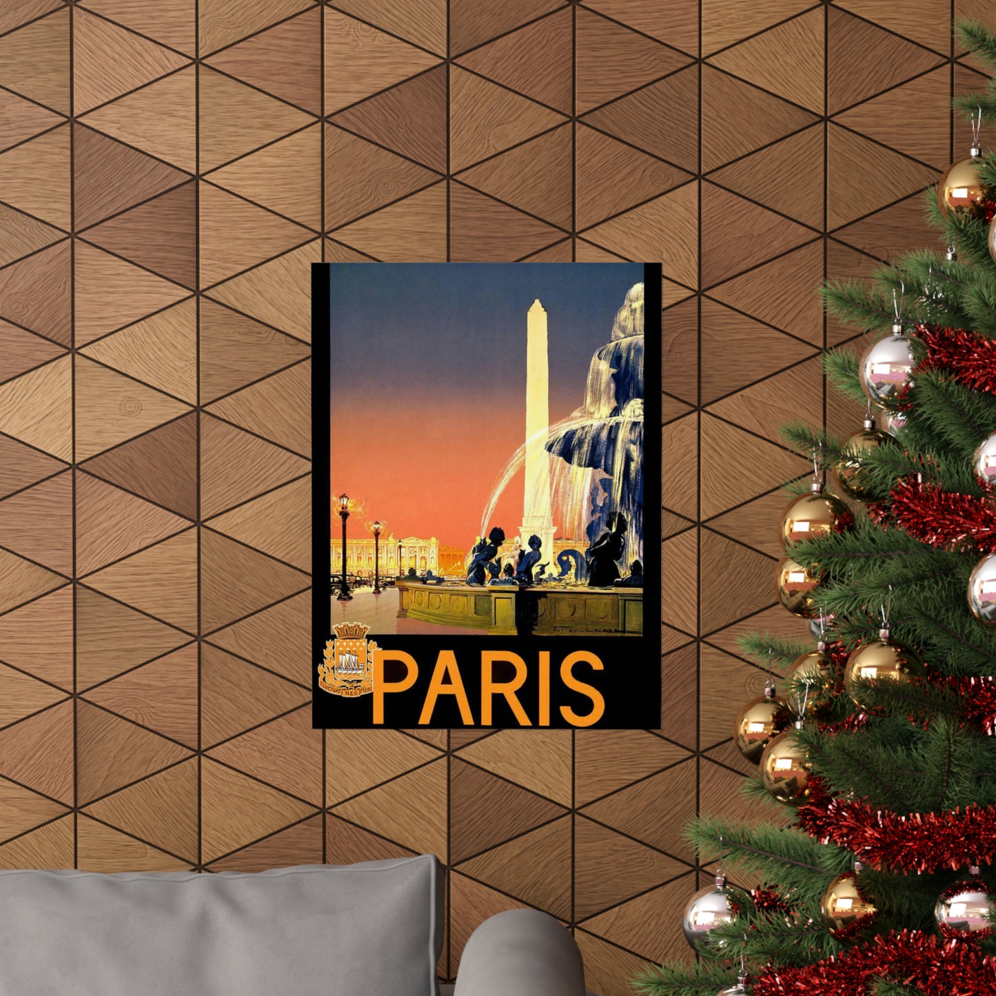 Paris. Vintage Travel Poster. - Art Deco public domain image High Quality Matte Wall Art Poster for Home, Office, Classroom