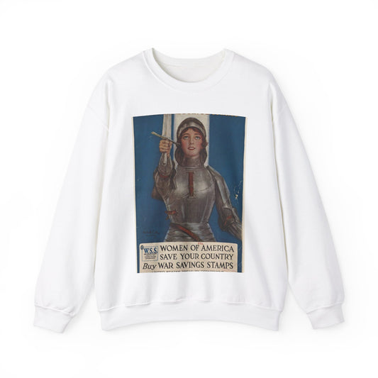 Joan of Arc Saved France White Heavy Blend Adult Crew Neck SweatShirt