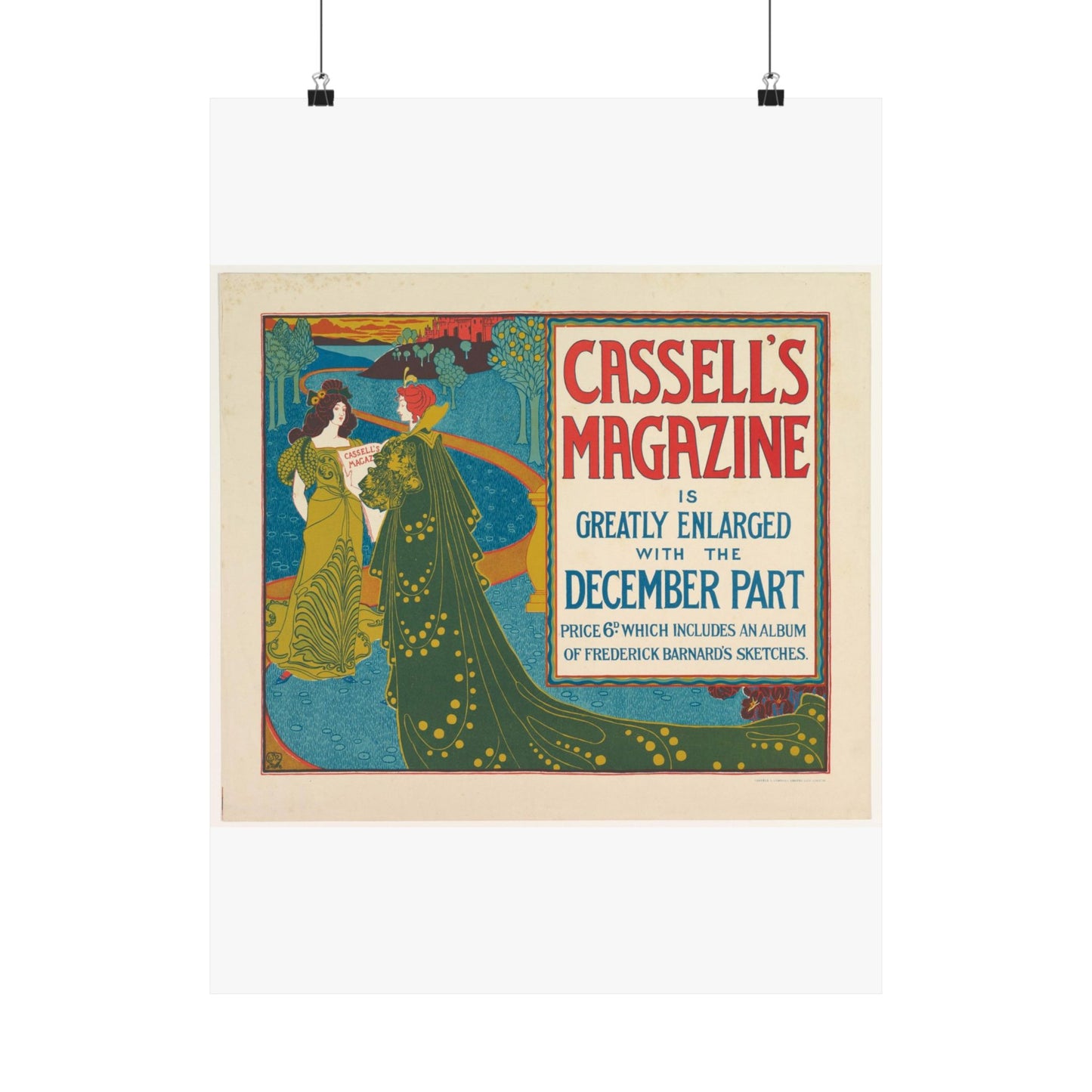 Louis Rhead - Cassell's Magazine: December High Quality Matte Wall Art Poster for Home, Office, Classroom