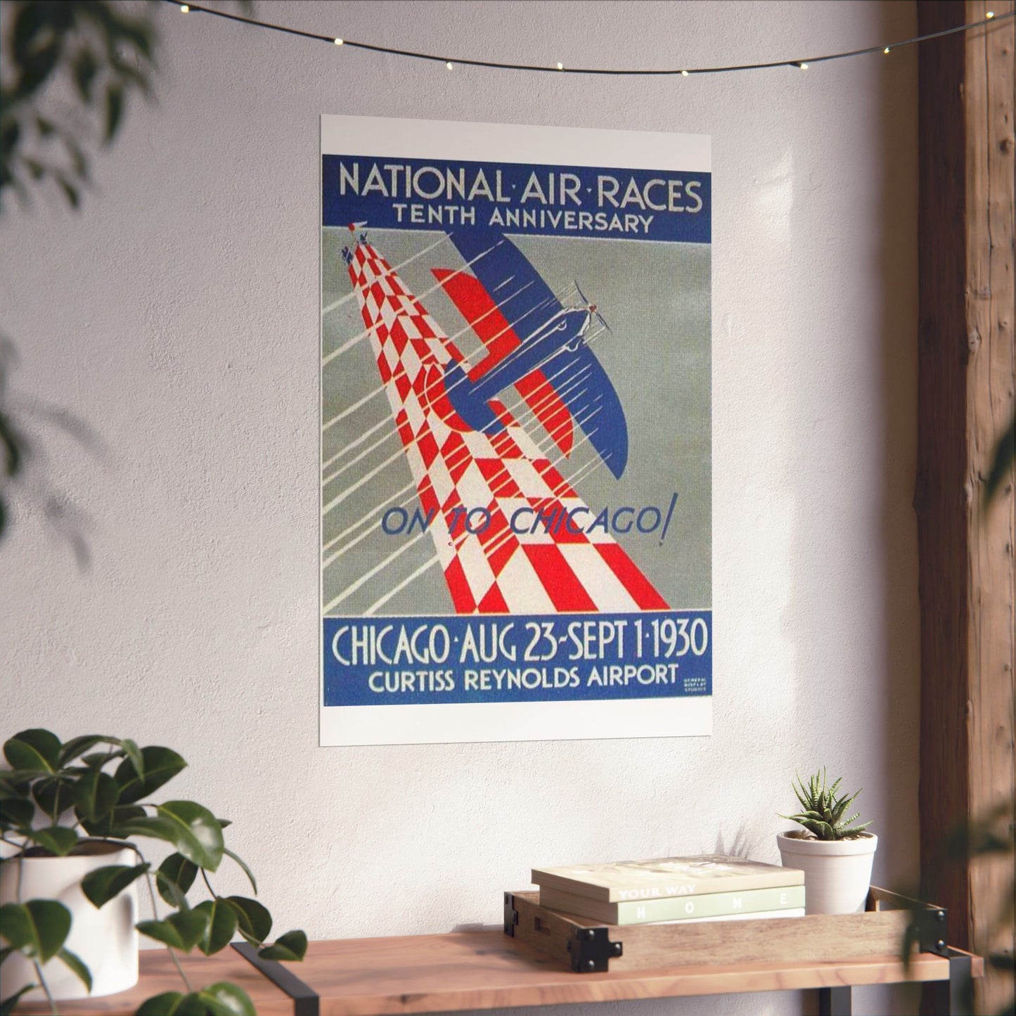 1930 National Air Race poster - Art Deco public domain image High Quality Matte Wall Art Poster for Home, Office, Classroom