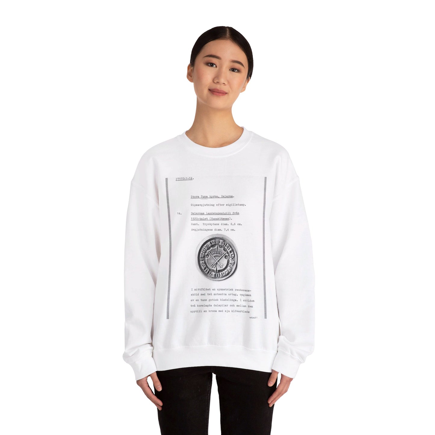 sigill (Dalarnas Landskapssigill från 1520-talet) White Heavy Blend Adult Crew Neck SweatShirt