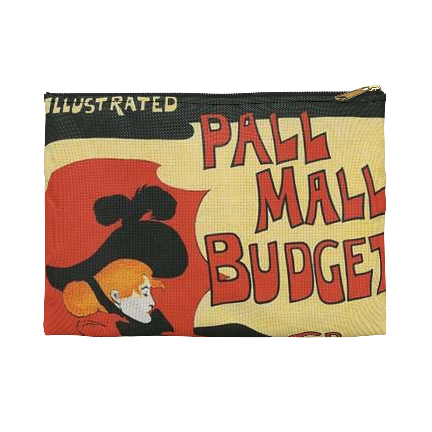 Affiche anglaise pour la revue hebdomadaire "Illustrated Pall Mall Budget". Large Organizer Pouch with Black Zipper