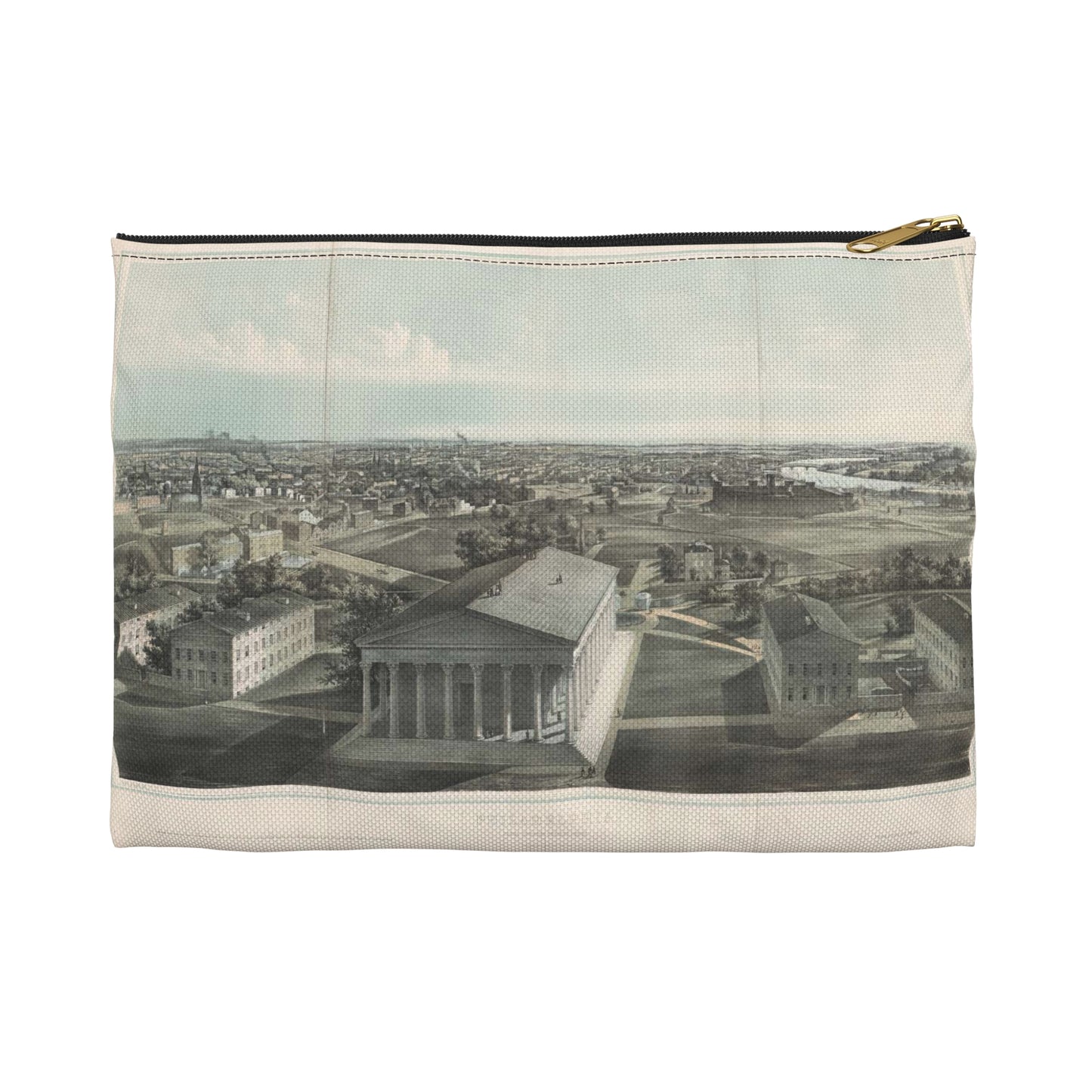 Philadelphia, from Girard College-1850 / J. W. Hill & Smith, del. ;  lith. par B. F. Smith Jr. ; printed in tints by F. Michelin. Large Organizer Pouch with Black Zipper