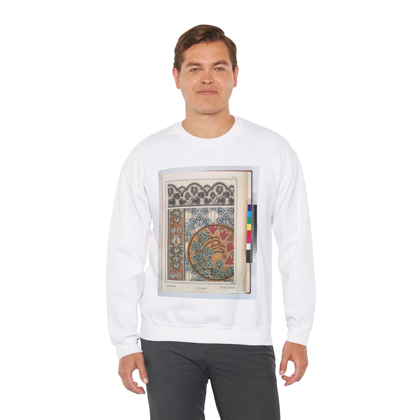 Cyclamen, E. Hervegh. Eugene Grasset, compiler White Heavy Blend Adult Crew Neck SweatShirt