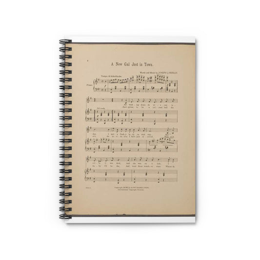 A new gal just in town - Public domain sheet music scan Spiral Bound Ruled Notebook with Printed Cover