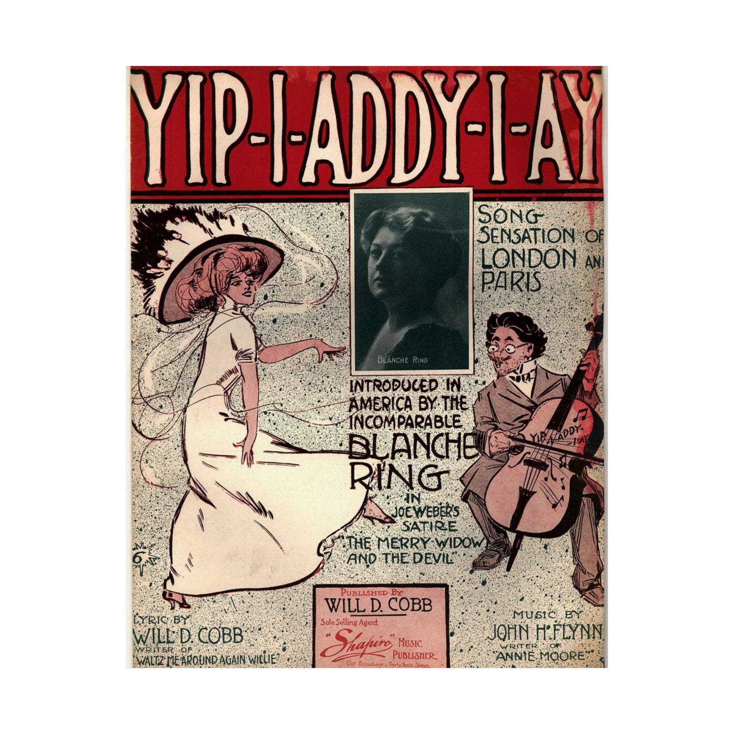 Yip I addy I ay! - Public domain American sheet music High Quality Matte Wall Art Poster for Home, Office, Classroom