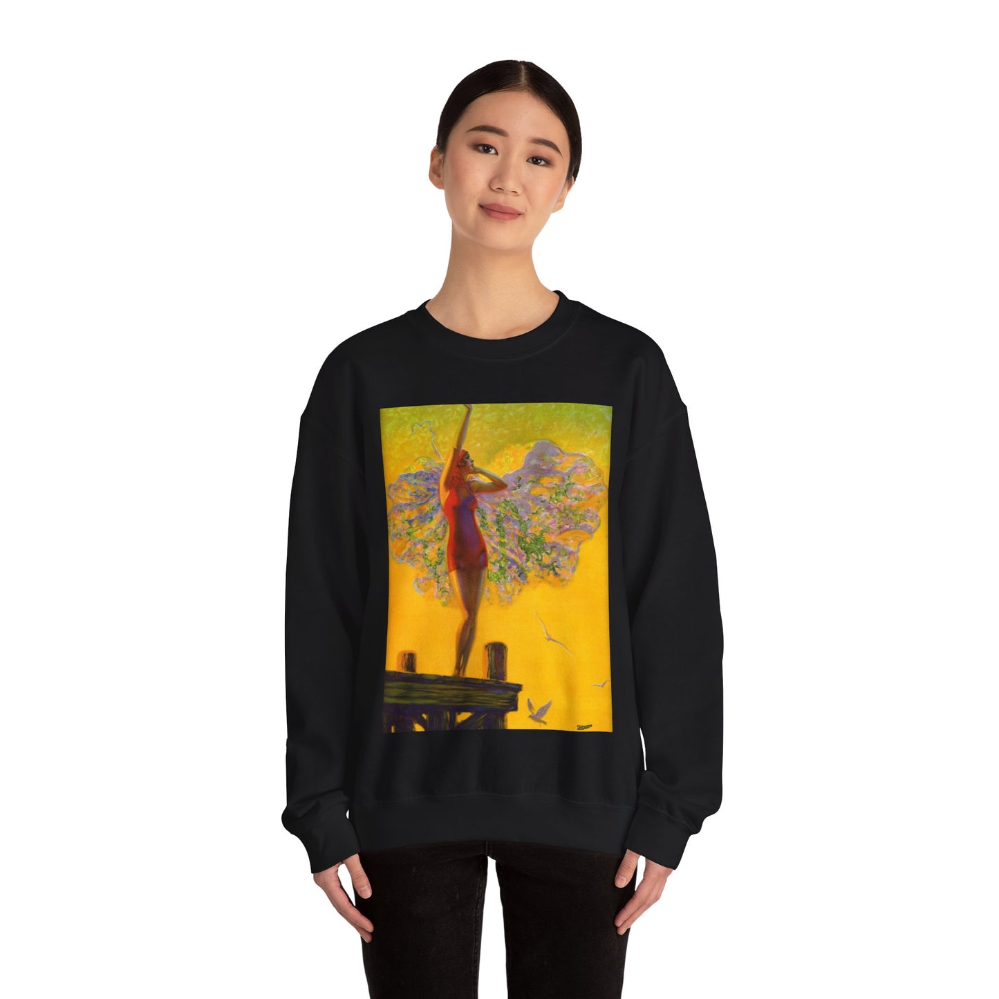 “Golden Glory” by Edward Mason Eggleston, 1929 Black Heavy Blend Adult Crew Neck SweatShirt