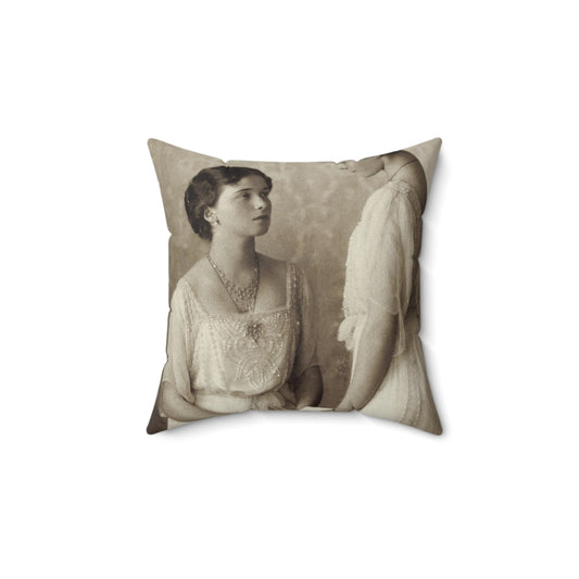 Grand Duchesses Olga and Tatiana. 1913. Decorative Accent Square Pillow