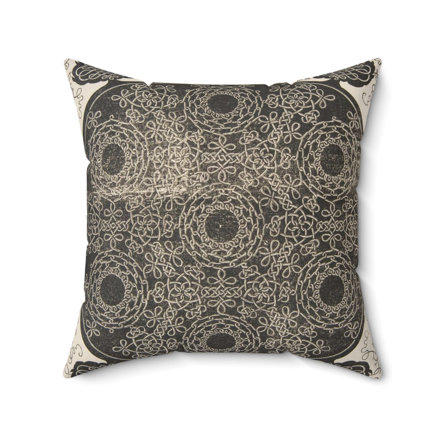 “The Sixth Knot”. Interlaced Roundel with Seven Wreaths Decorative Accent Square Pillow