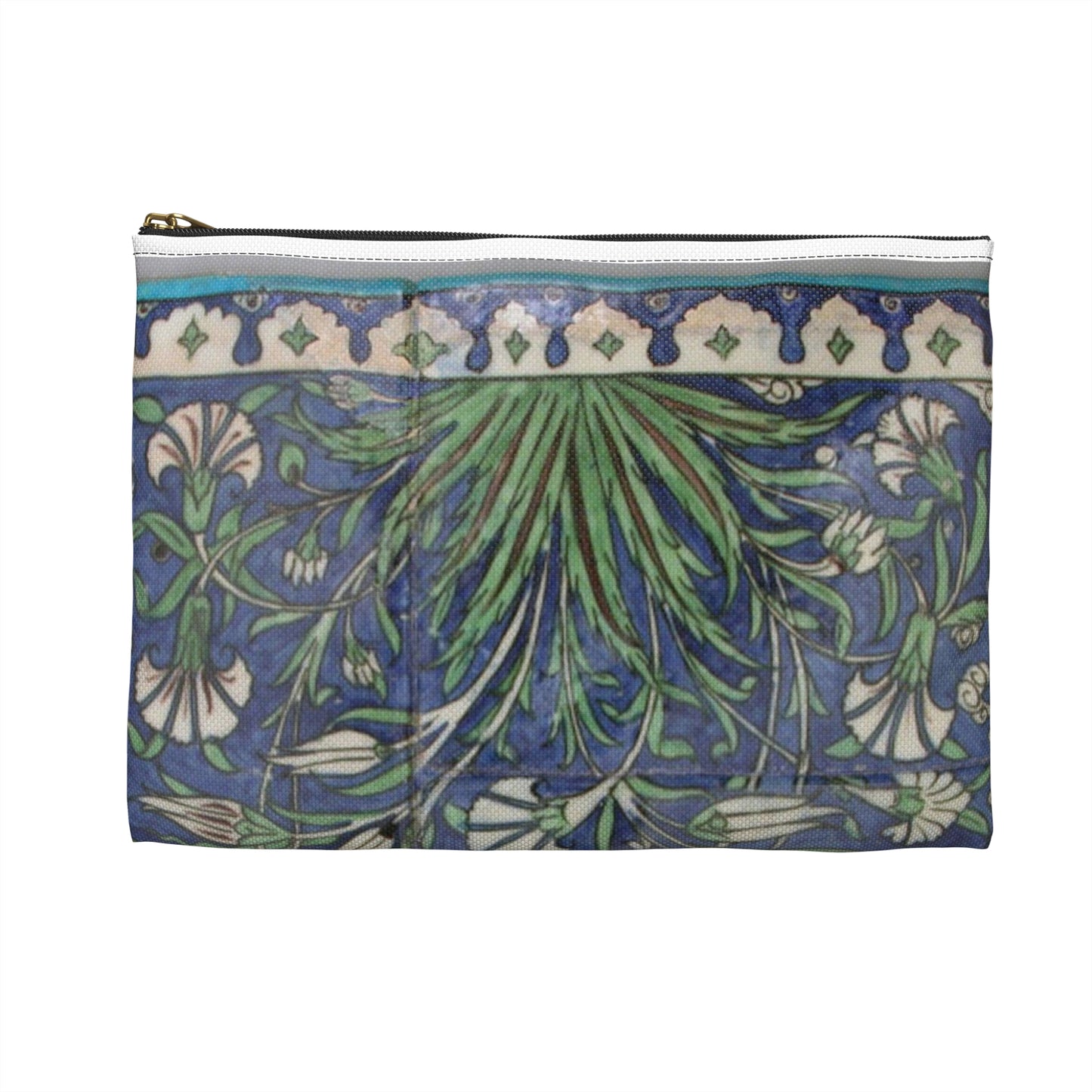 Tile Panel, 15th century - Public domain photo of museum object Large Organizer Pouch with Black Zipper