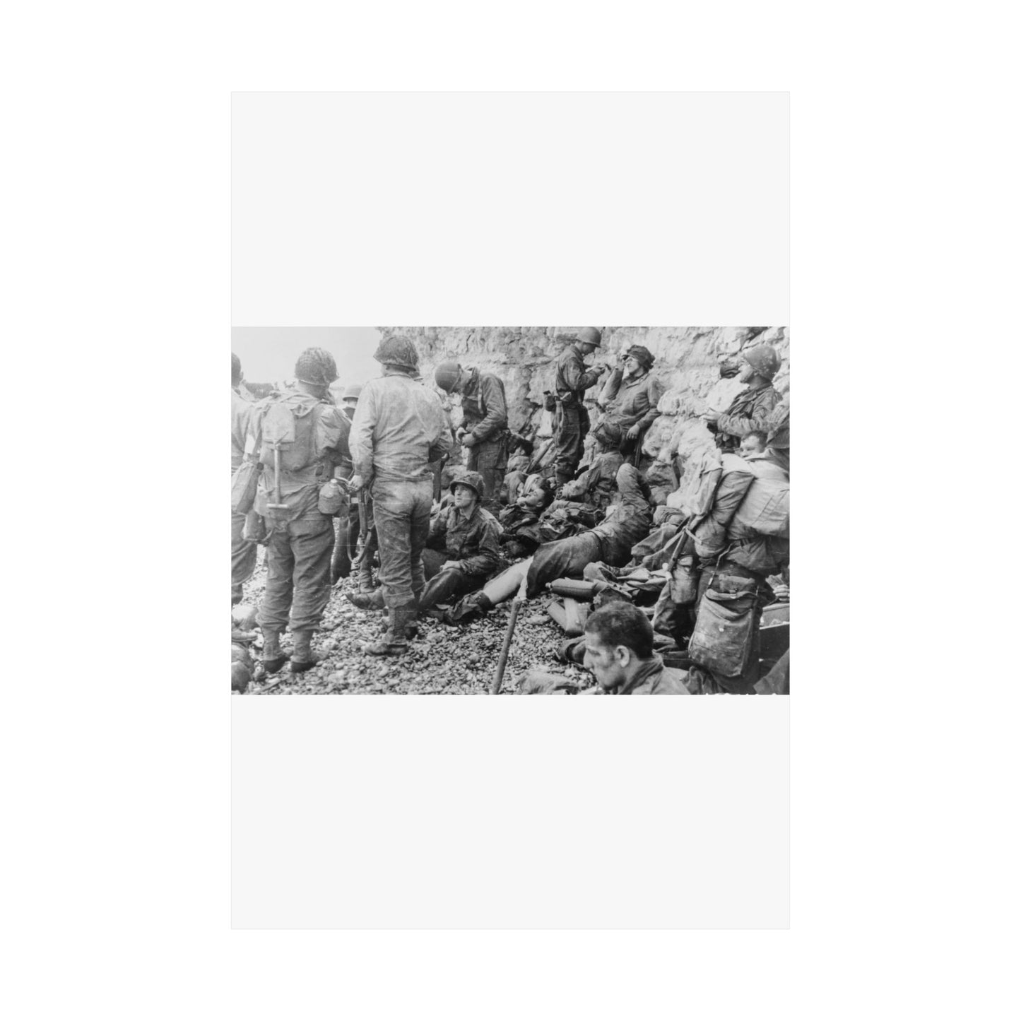 Photograph of a Large Group of American Assault Troops High Quality Matte Wall Art Poster for Home, Office, Classroom