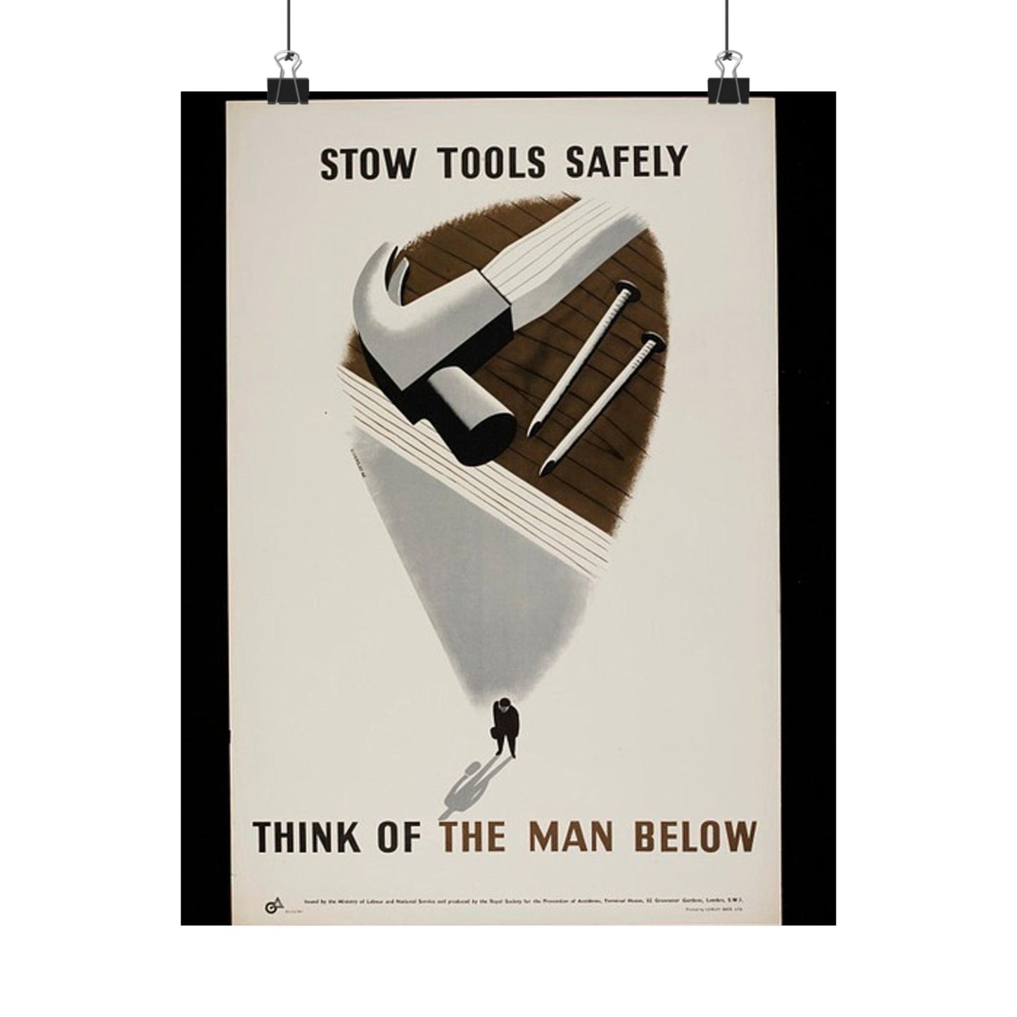 Stow Tools Safely Tom Eckersley High Quality Matte Wall Art Poster for Home, Office, Classroom