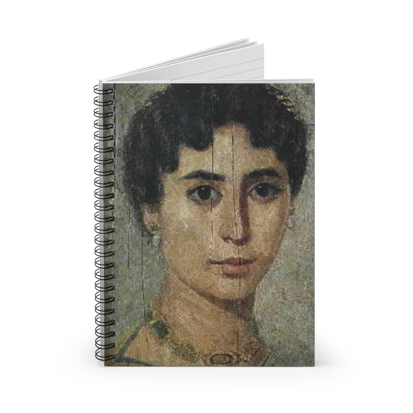 Fayum portrait BM EA 65346 (detail) Spiral Bound Ruled Notebook with Printed Cover