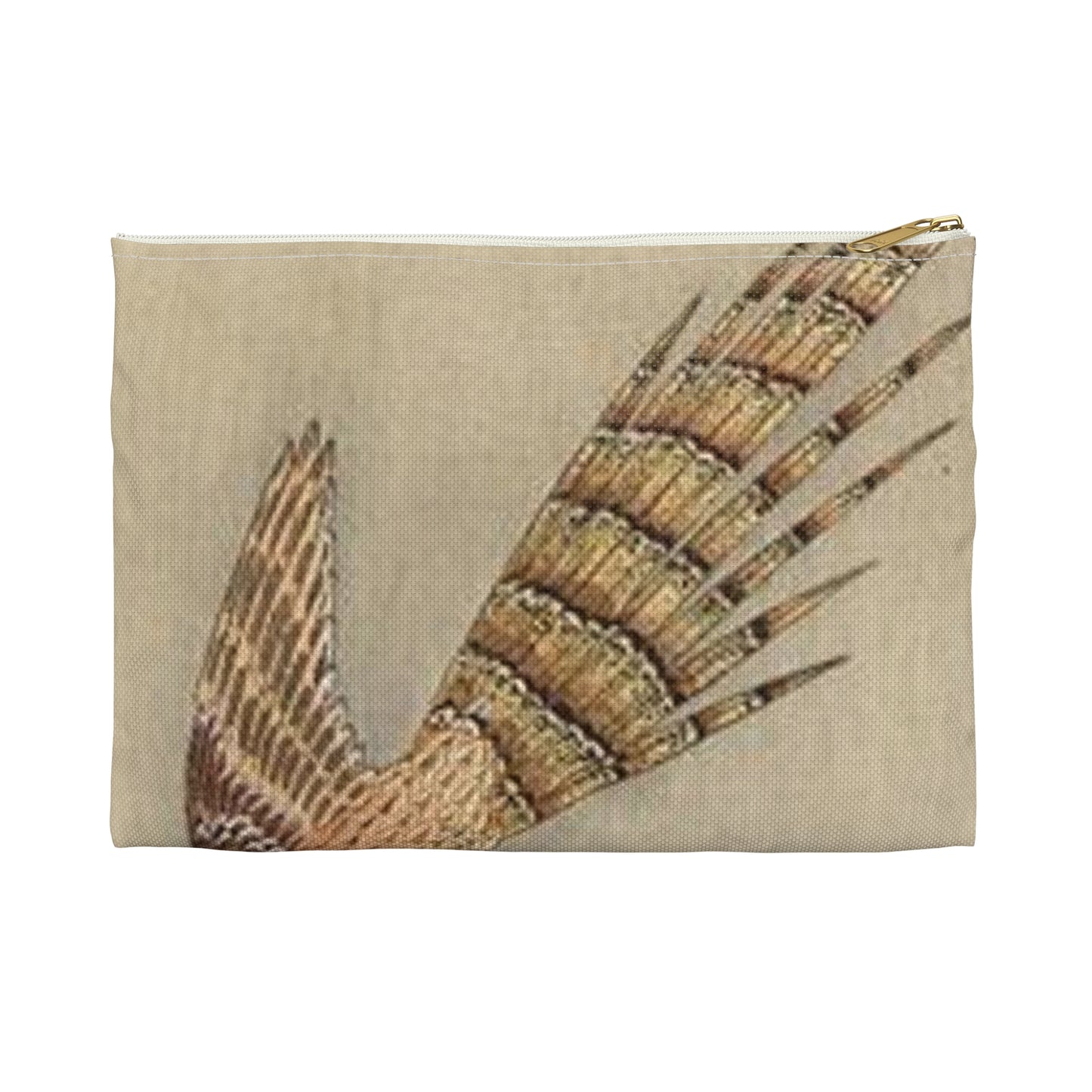 Koson - quail-over-the-forest, Ohara Koson Large Organizer Pouch with Black Zipper