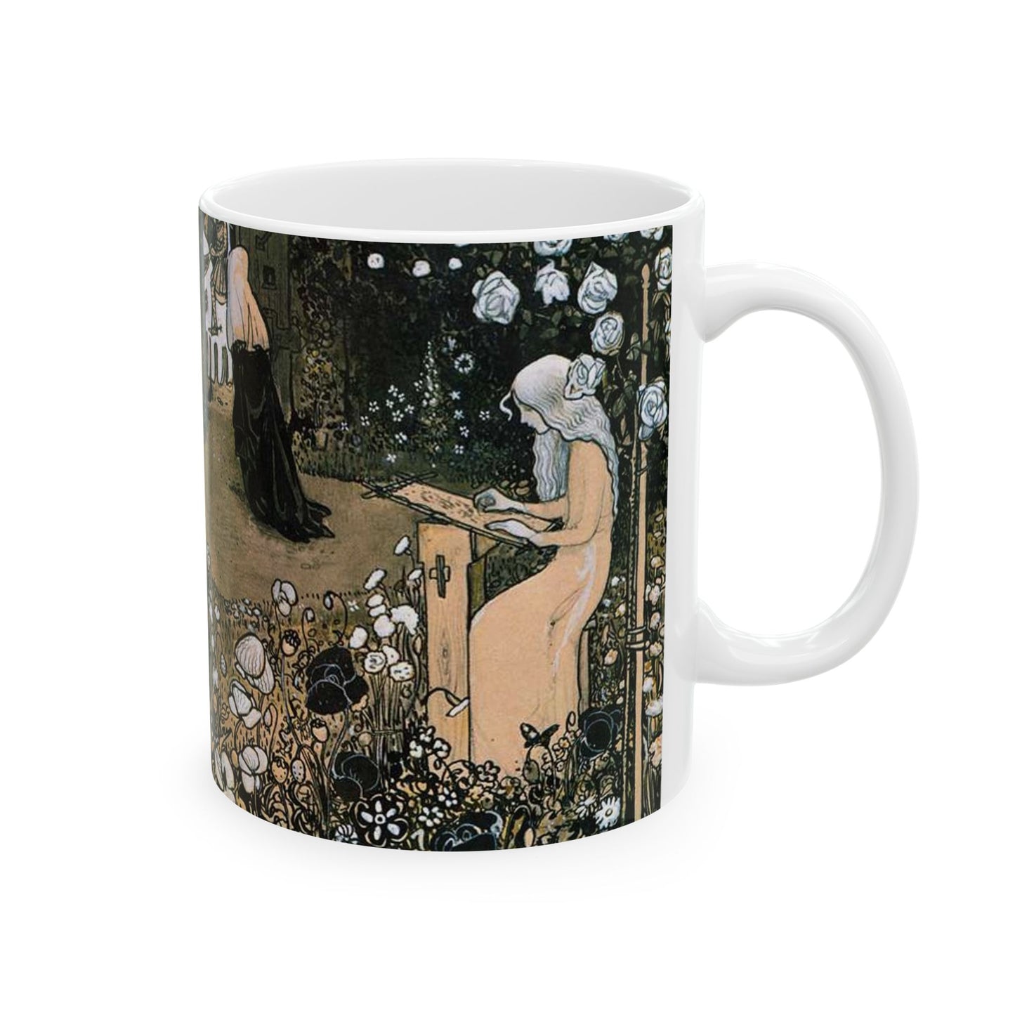 Jolantha 2 by John Bauer 1907 - Drawing. Public domain image. Beautiful Novelty Ceramic Coffee Mug 11oz