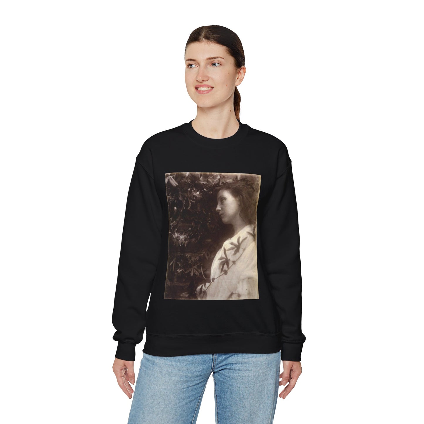 Maud, by Julia Margaret Cameron Black Heavy Blend Adult Crew Neck SweatShirt