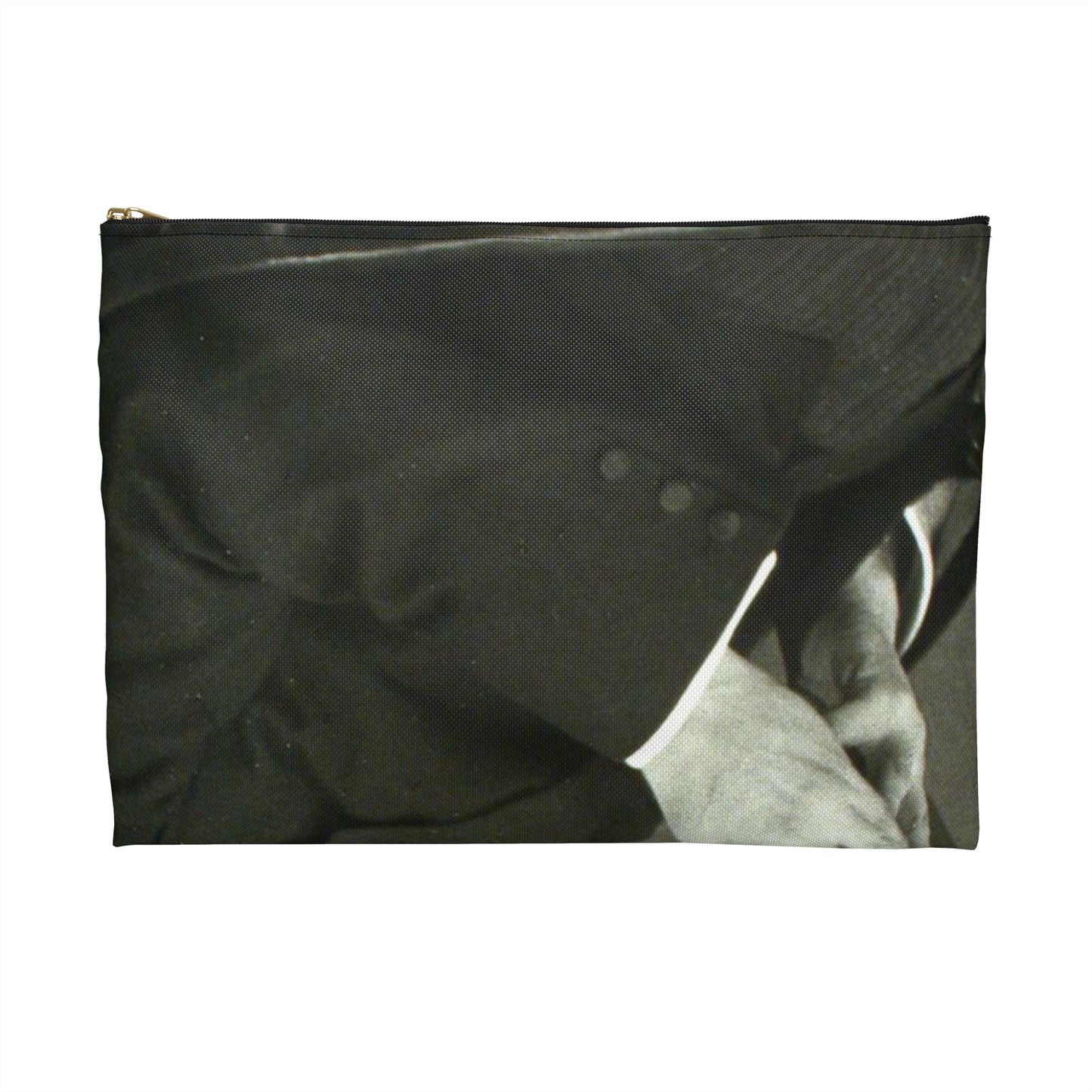 B.Croce, Italy - A black and white photo of a man reading a book Large Organizer Pouch with Black Zipper