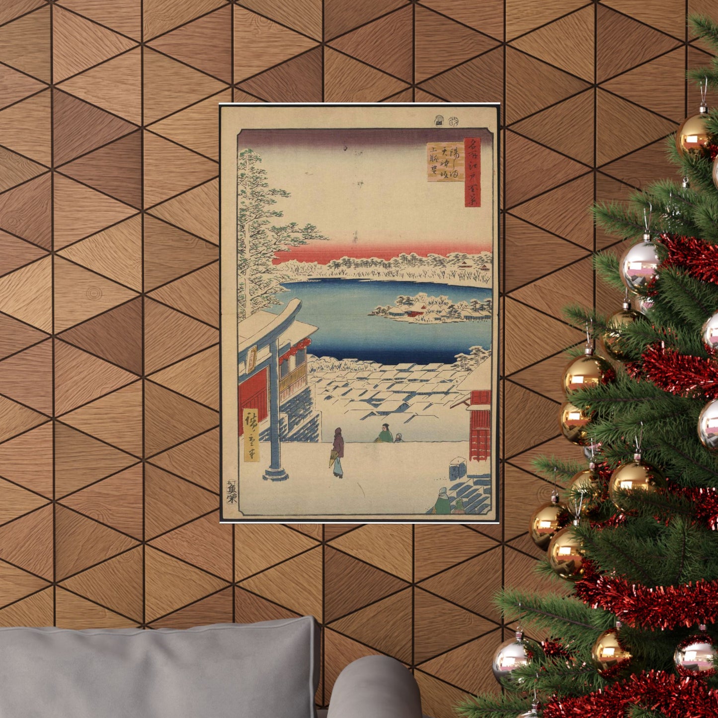 Gajō icchō, Ando Hiroshige - Public domain portrait drawing  High Quality Matte Wall Art Poster for Home, Office, Classroom