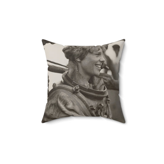 Amelia Earhart Deep Sea Diving off Block Island Decorative Accent Square Pillow