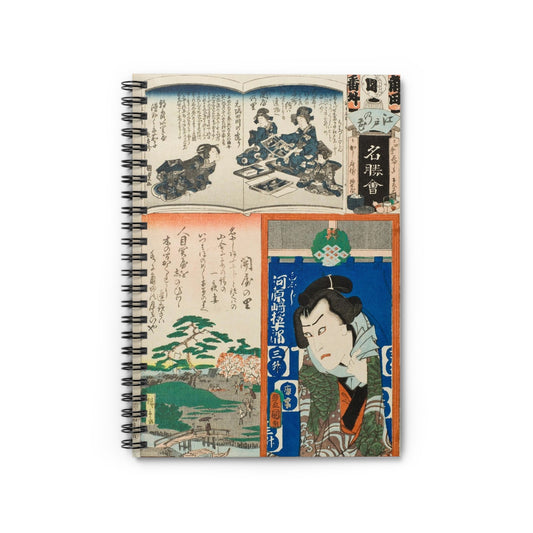 Sekiya no Sato; The Actor Kawarasaki Gonjuro LACMA M.2007.152.51 Spiral Bound Ruled Notebook with Printed Cover