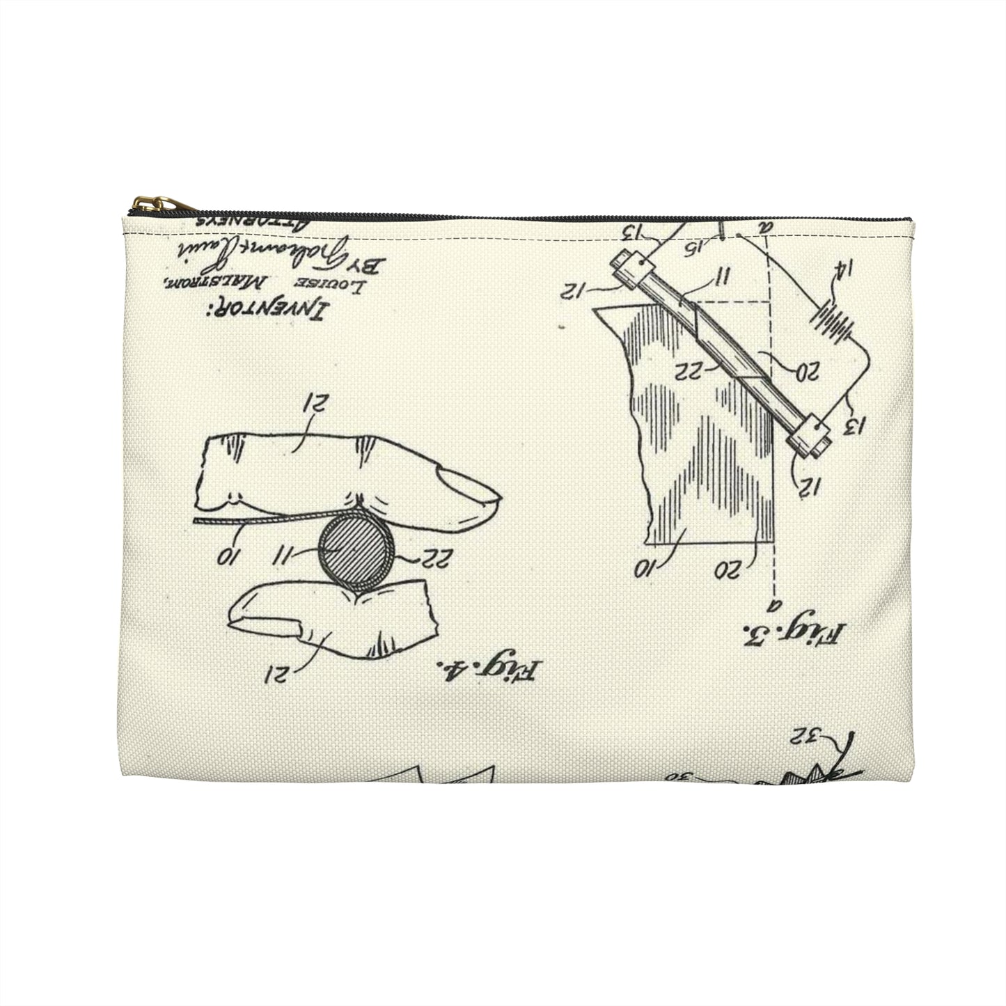 Patent Case File No. 1,400,691, Method of Producing Artificial-Flower Petals, Inventor- Louise Malstrom. - DPLA - 6710c28c24e0449480bf0fb8ddb4a41d (page 4) Large Organizer Pouch with Black Zipper