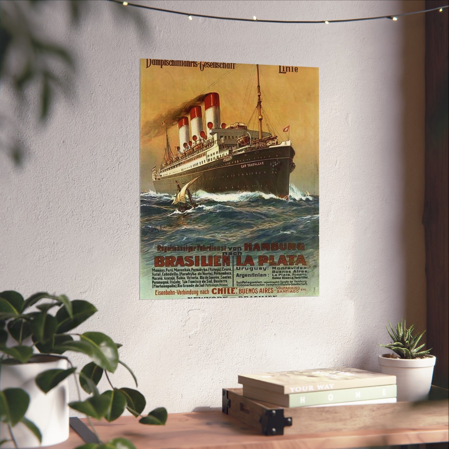 Dampfer Cap Trafalgar 1899 - Public domain image of a steam boat High Quality Matte Wall Art Poster for Home, Office, Classroom