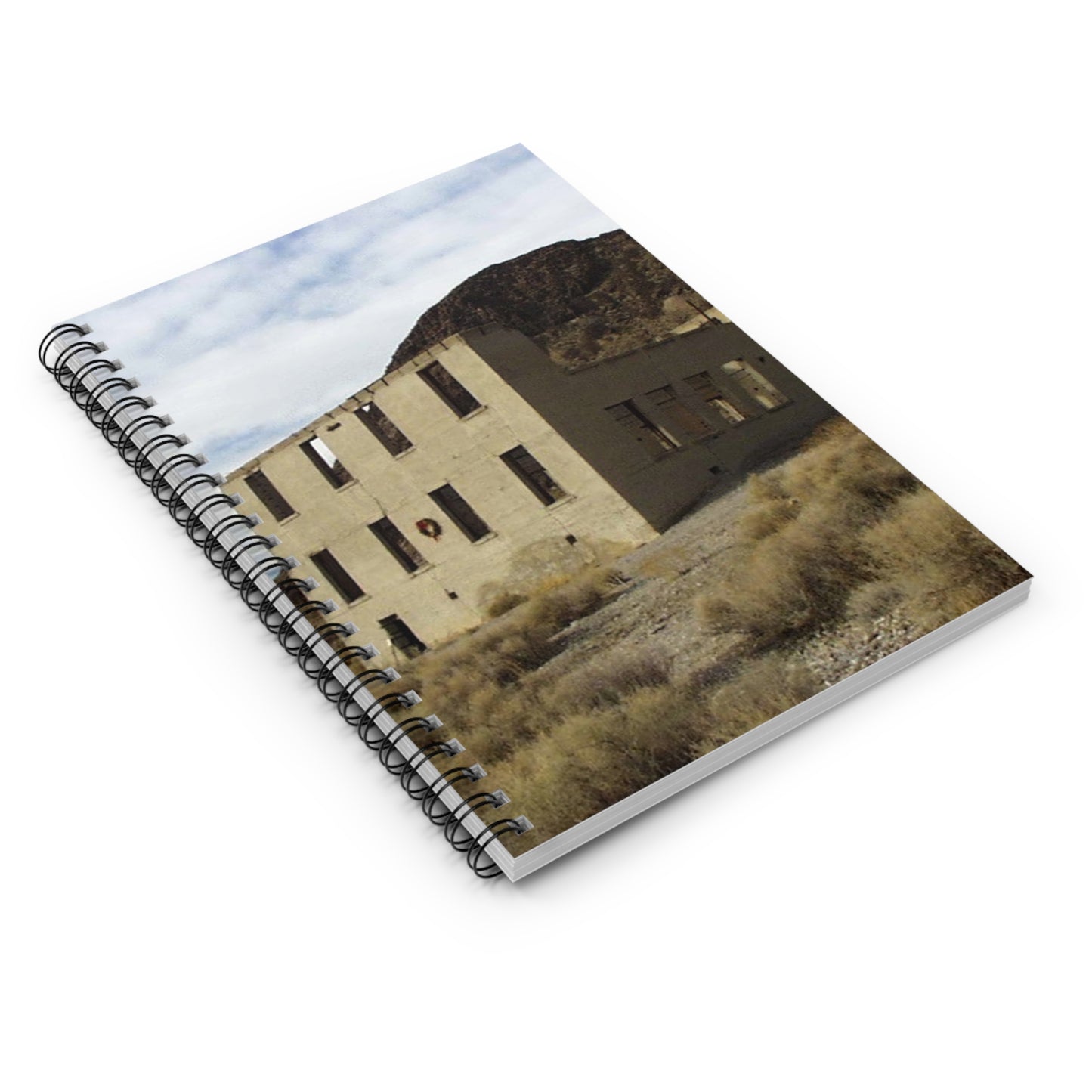 Death Valley Scenic Byway - An Abandoned Structure in Rhyolite Spiral Bound Ruled Notebook with Printed Cover