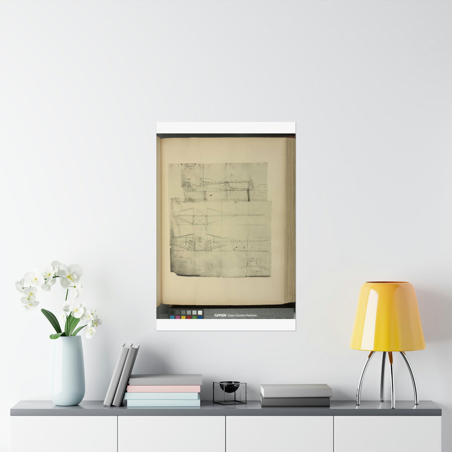 Patent drawing - Planche I et II du brevet n° 111.574 pris en France le 16 février 1876, par Penaud et Gauchot, pour «Un aéro-plane ou appareil aérien volant». Public domain  image High Quality Matte Wall Art Poster for Home, Office, Classroom