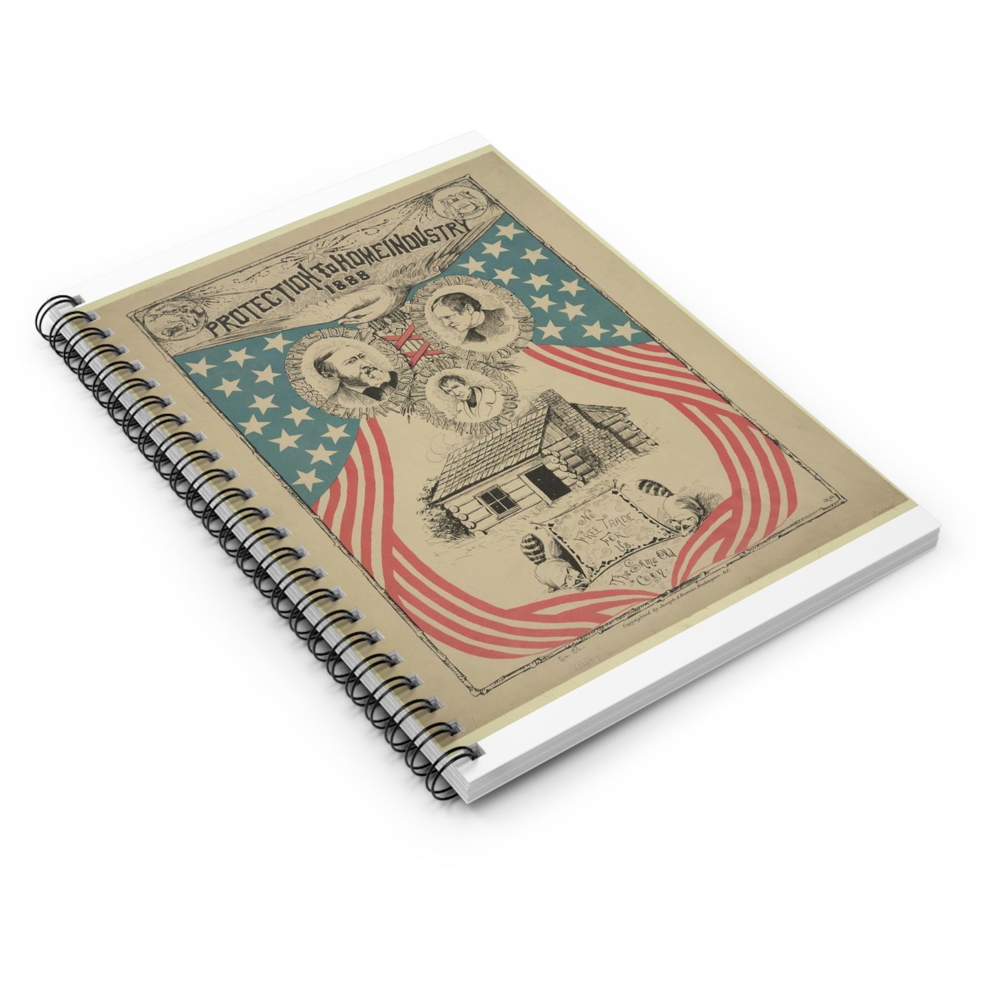 Protection to home industry 1888 / CK 88. Spiral Bound Ruled Notebook with Printed Cover