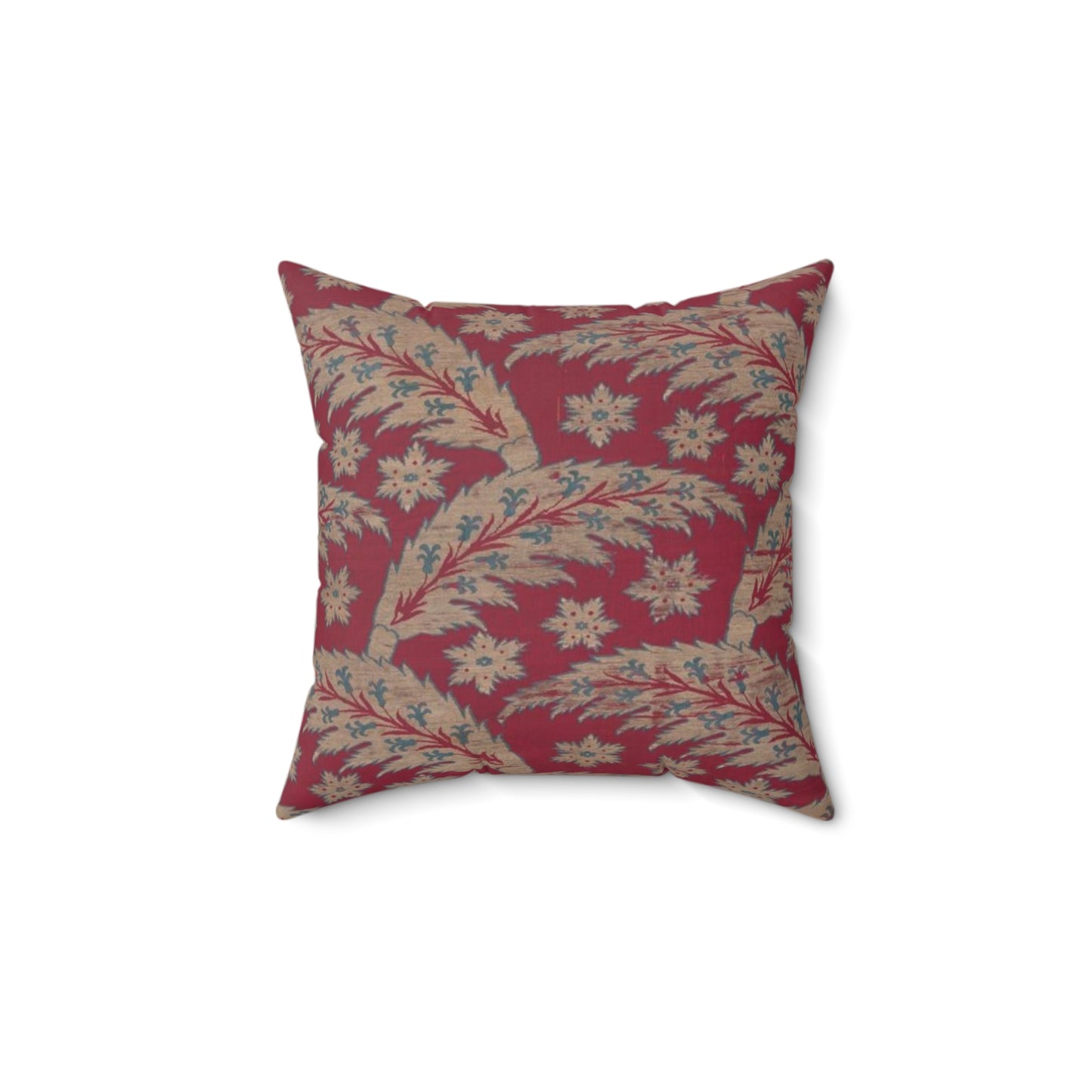 Loom Width with Serrated Leaf Design Decorative Accent Square Pillow