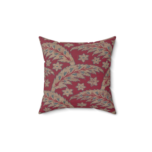 Loom Width with Serrated Leaf Design Decorative Accent Square Pillow